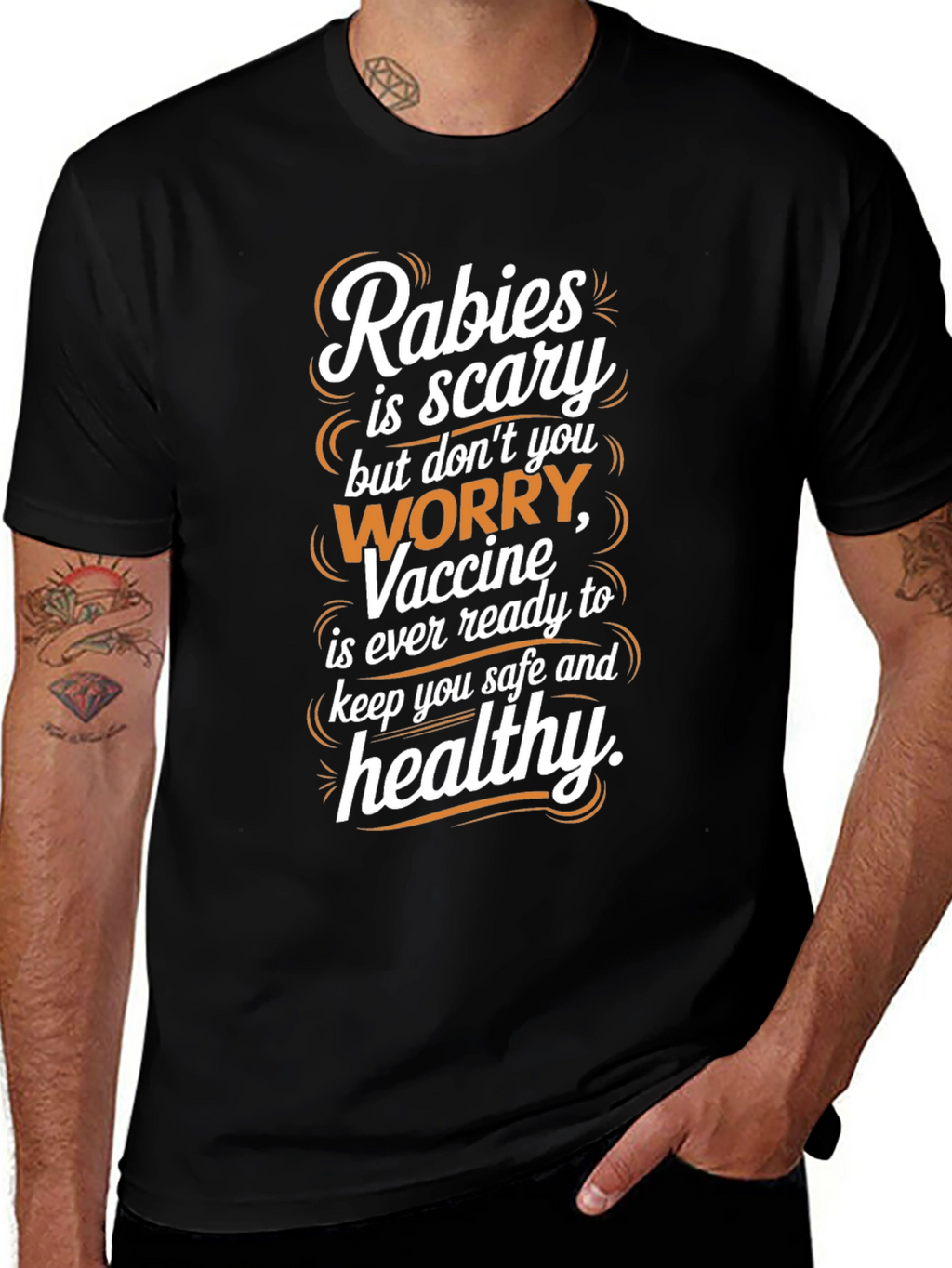 Rabies Awareness Black T-Shirt