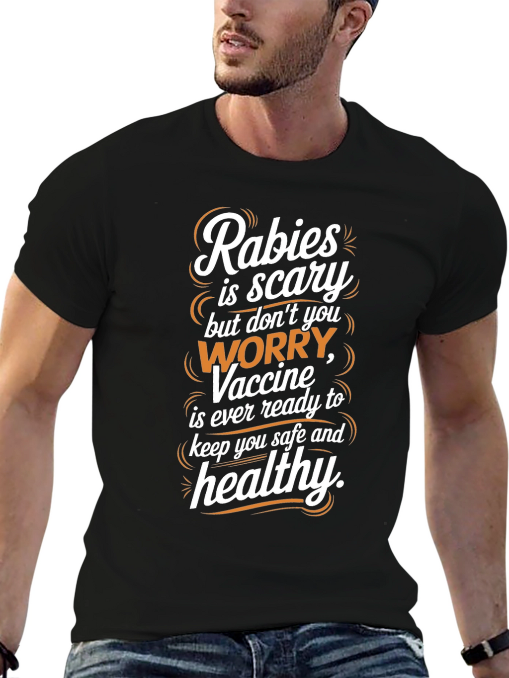 Rabies Awareness Black T-Shirt