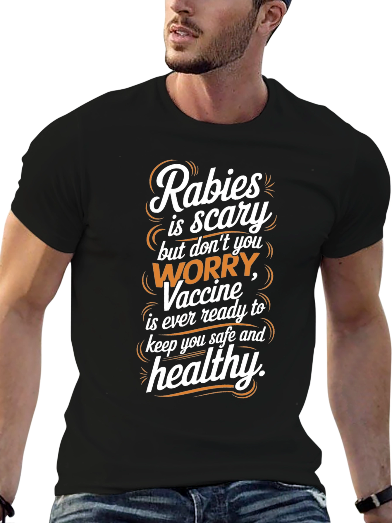 Rabies Awareness Black T-Shirt