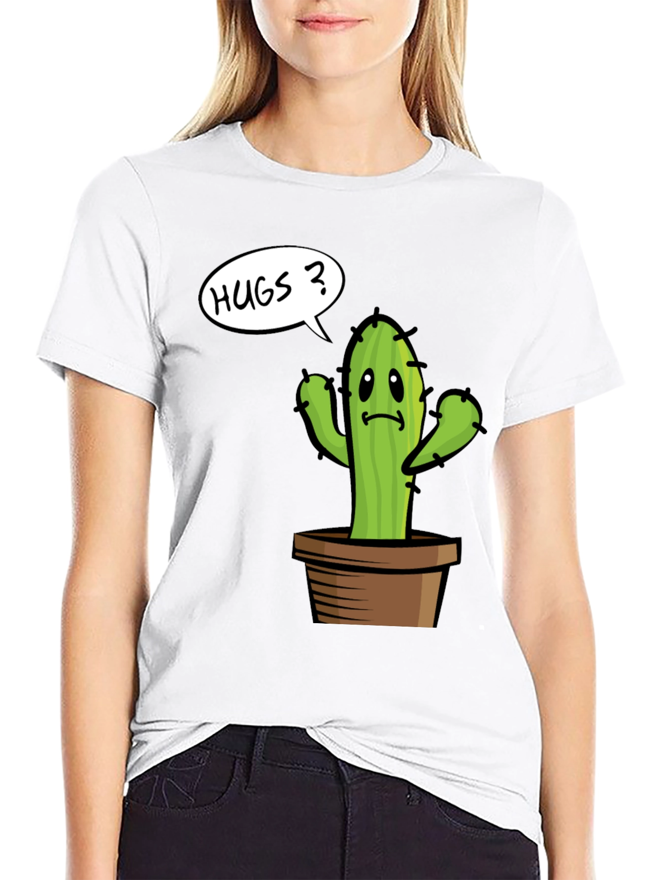 Cactus Hugs Graphic Tee - Soft Cotton Comfort