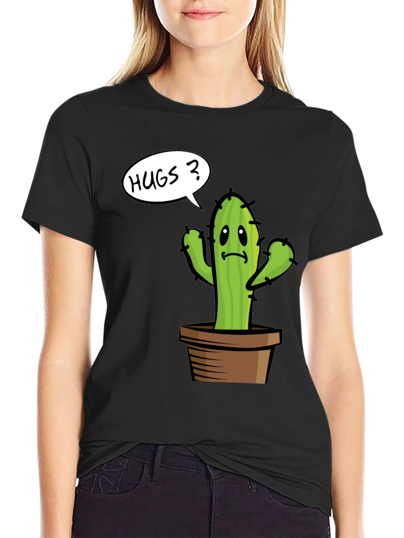 Cactus Hugs Graphic Tee - Soft Cotton Comfort