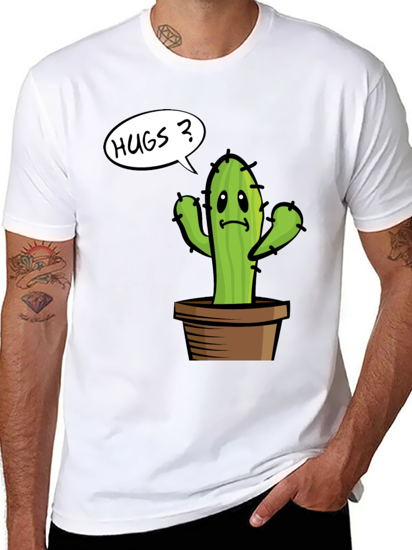 Cactus Hugs Graphic Tee - Soft Cotton Comfort
