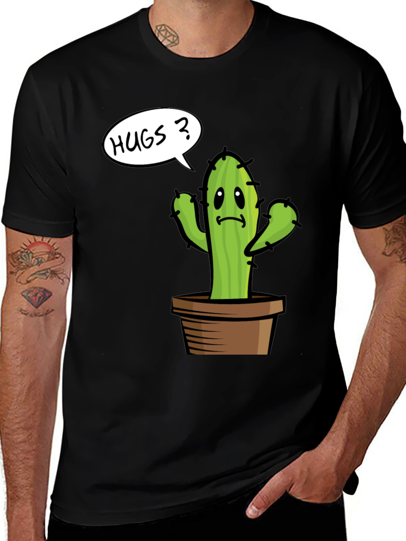 Cactus Hugs Graphic Tee - Soft Cotton Comfort