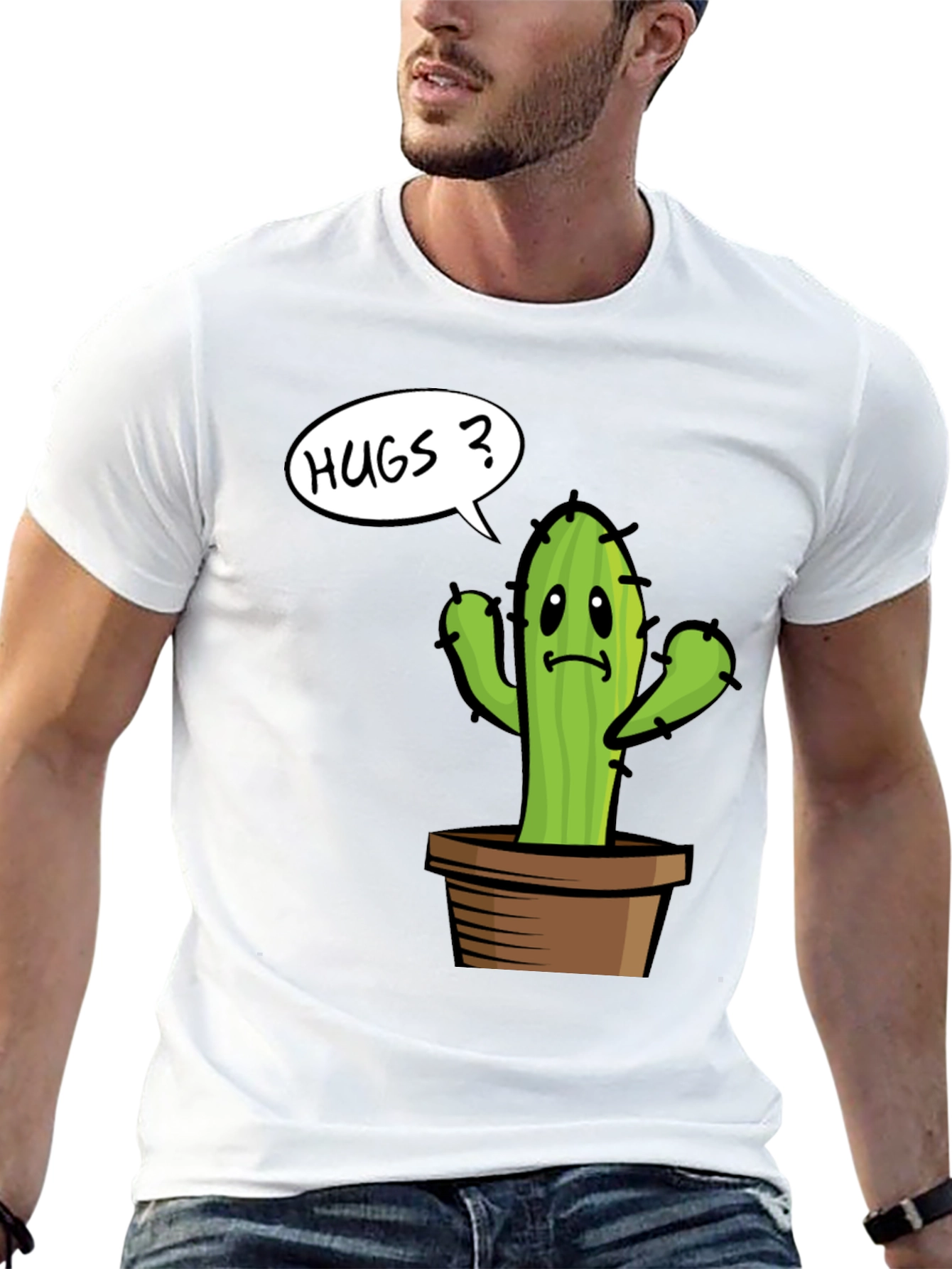 Cactus Hugs Graphic Tee - Soft Cotton Comfort