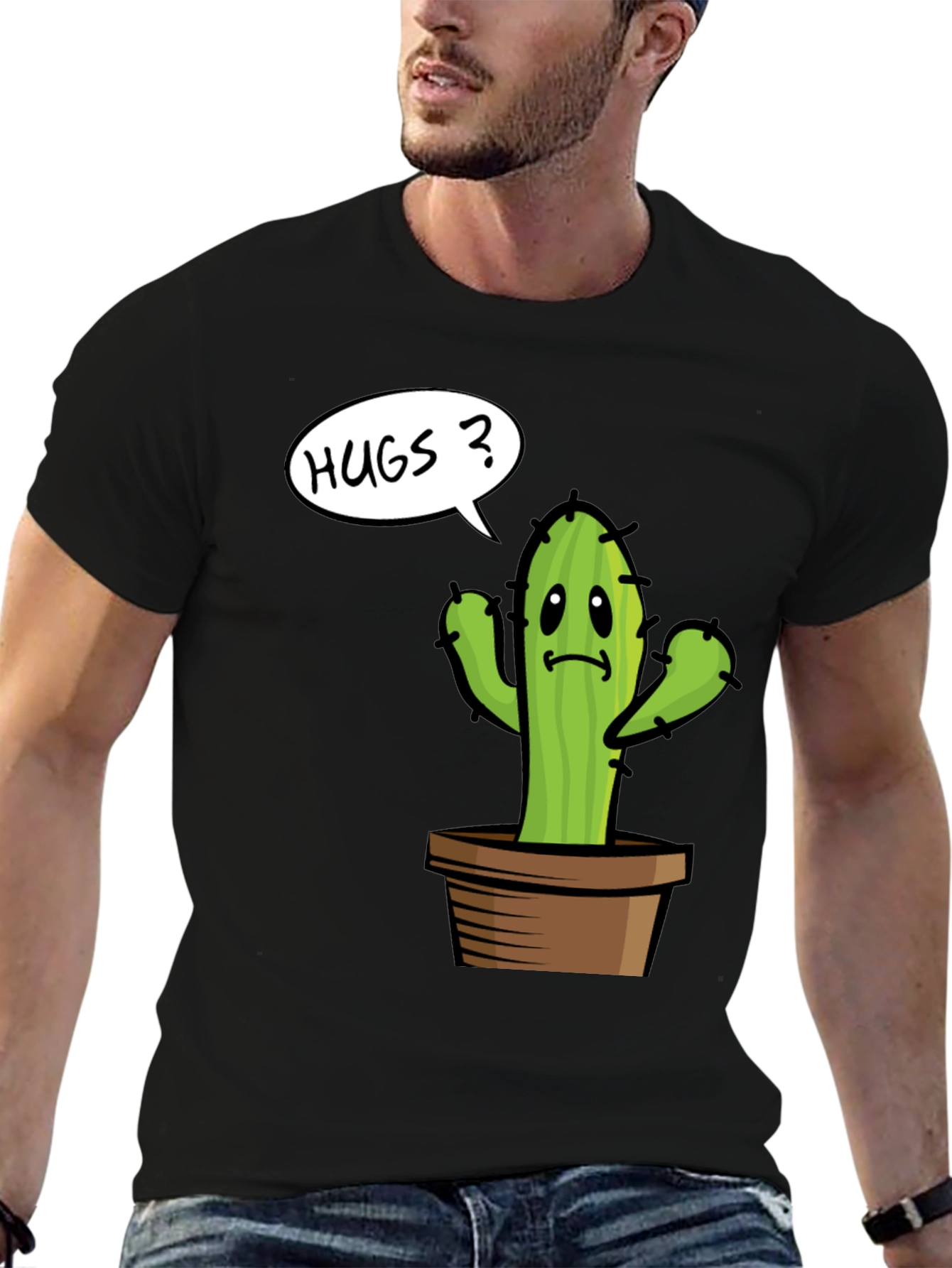 Cactus Hugs Graphic Tee - Soft Cotton Comfort