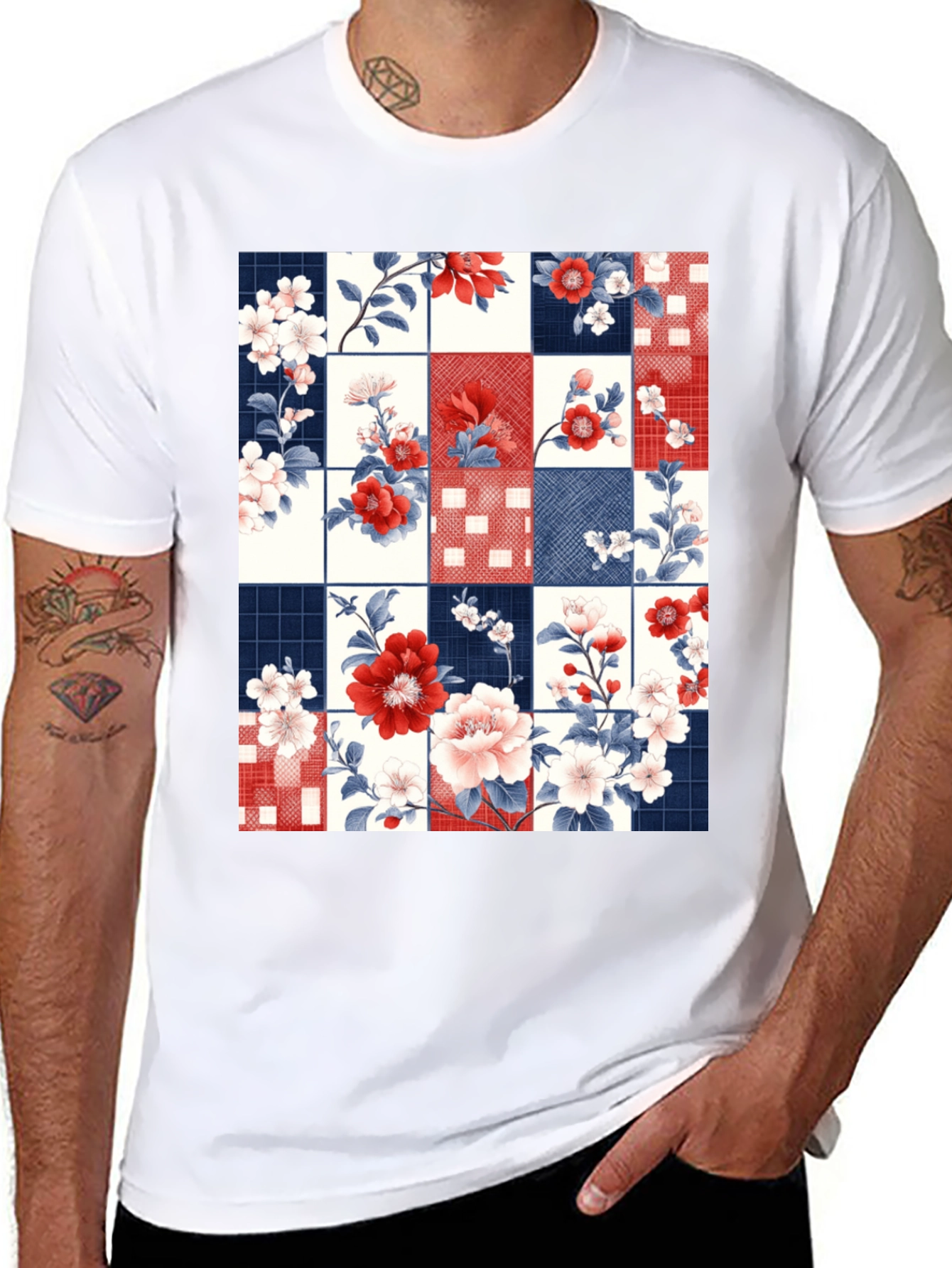 Floral Patchwork Graphic Tee