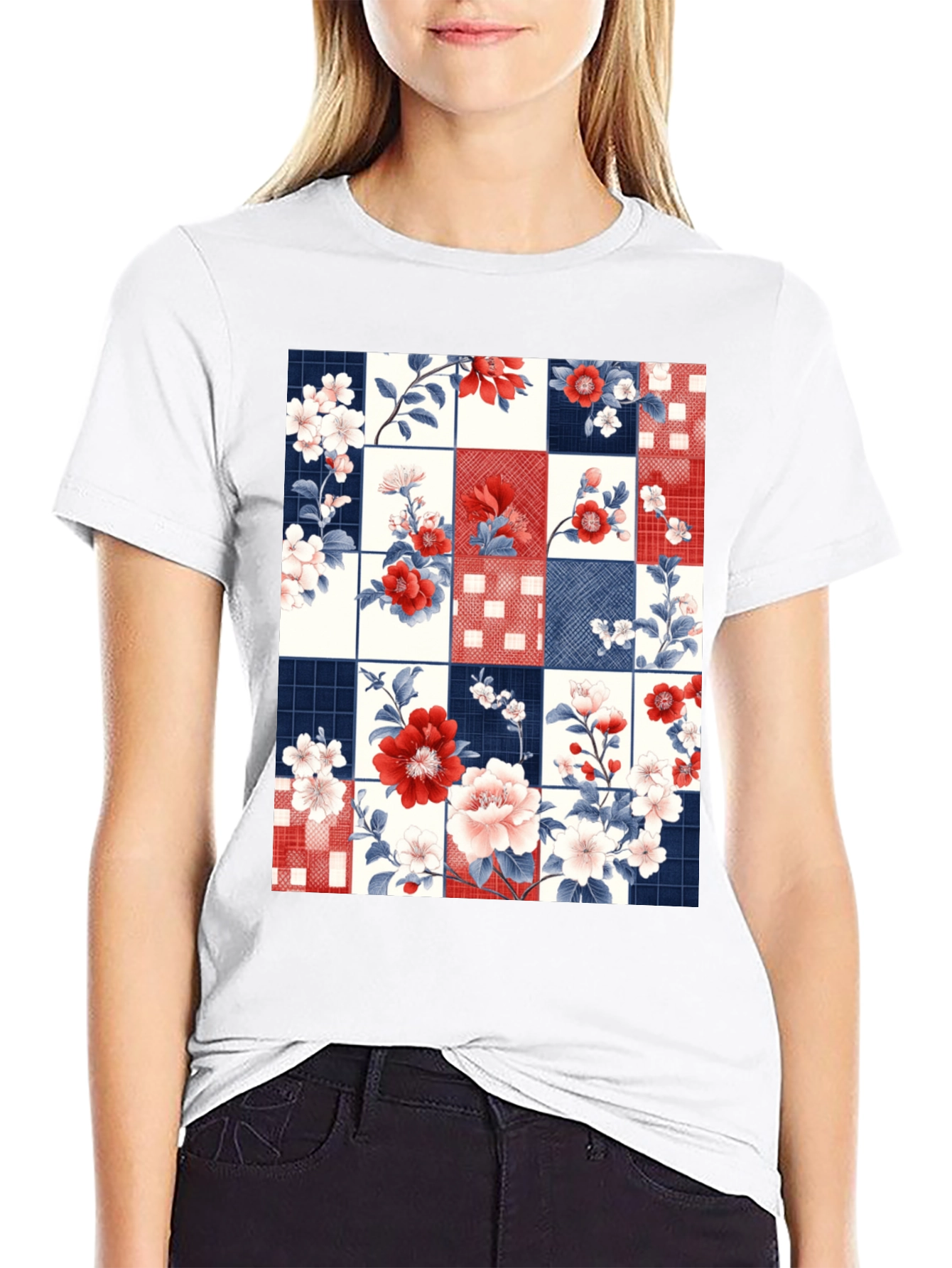 Floral Patchwork Graphic Tee