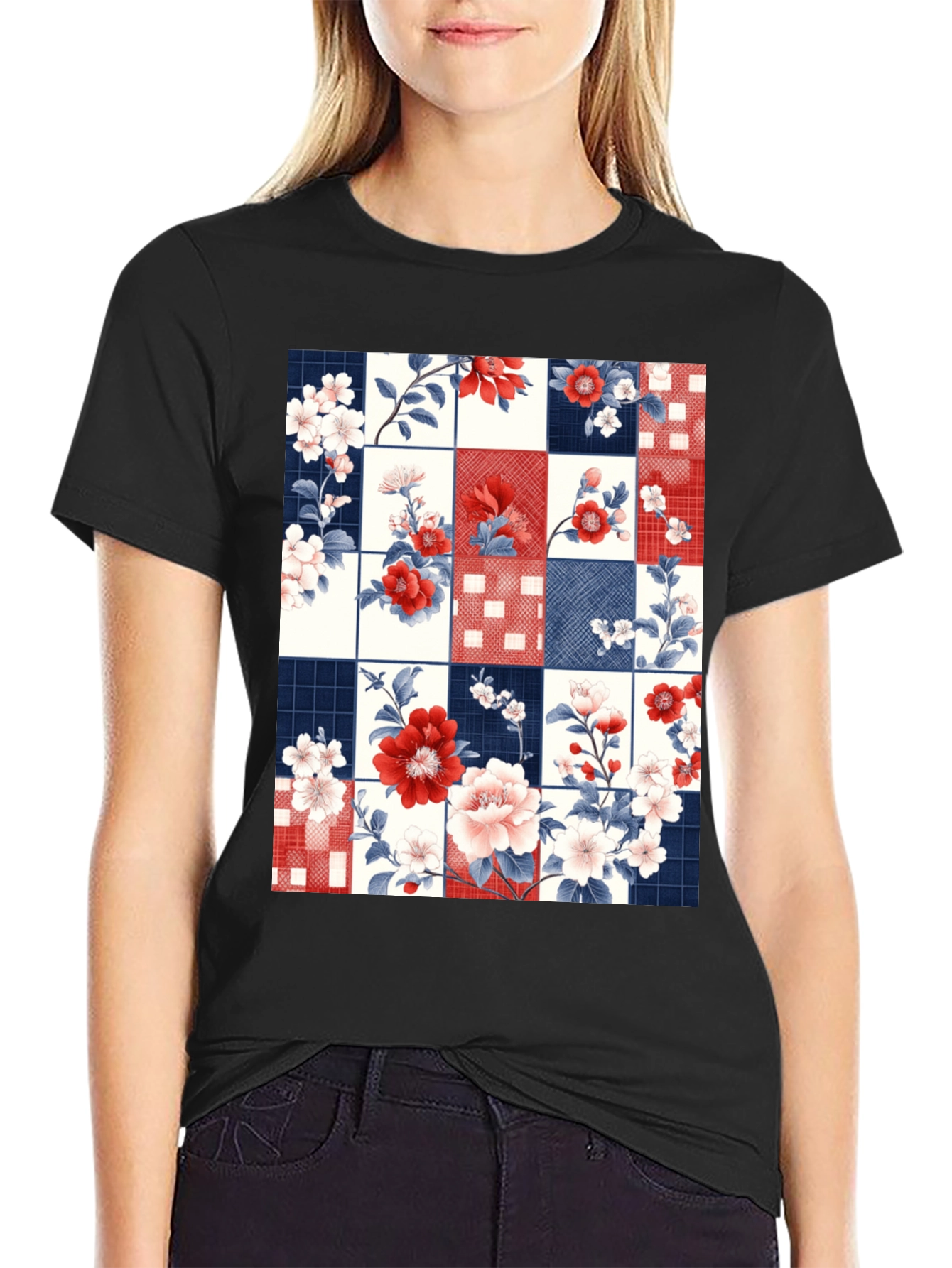 Floral Patchwork Graphic Tee