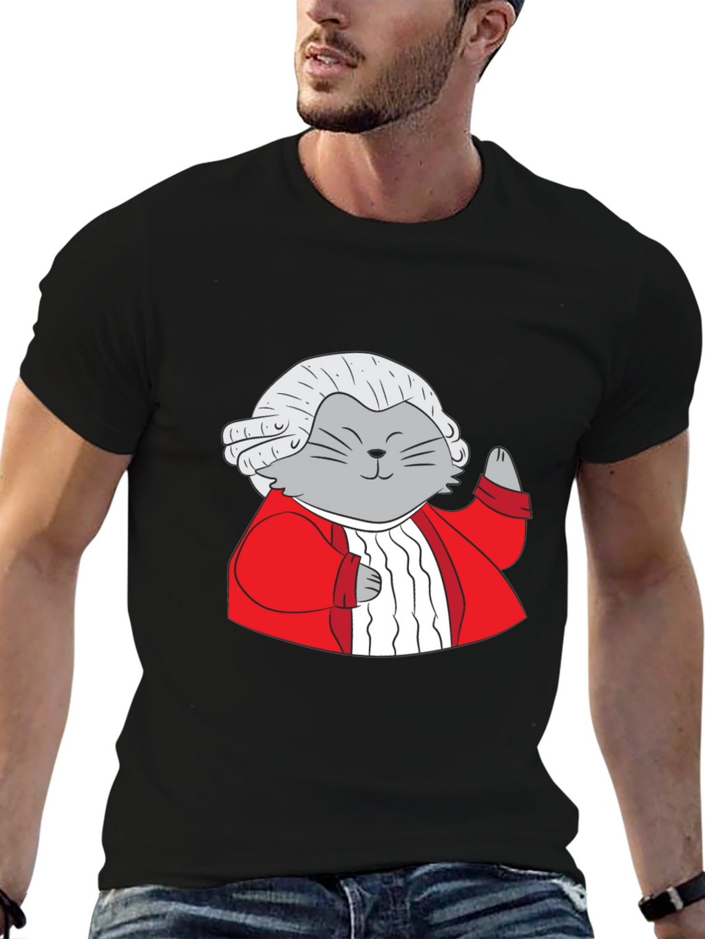 Mozart Cat T-Shirt - Unique Graphic Tee