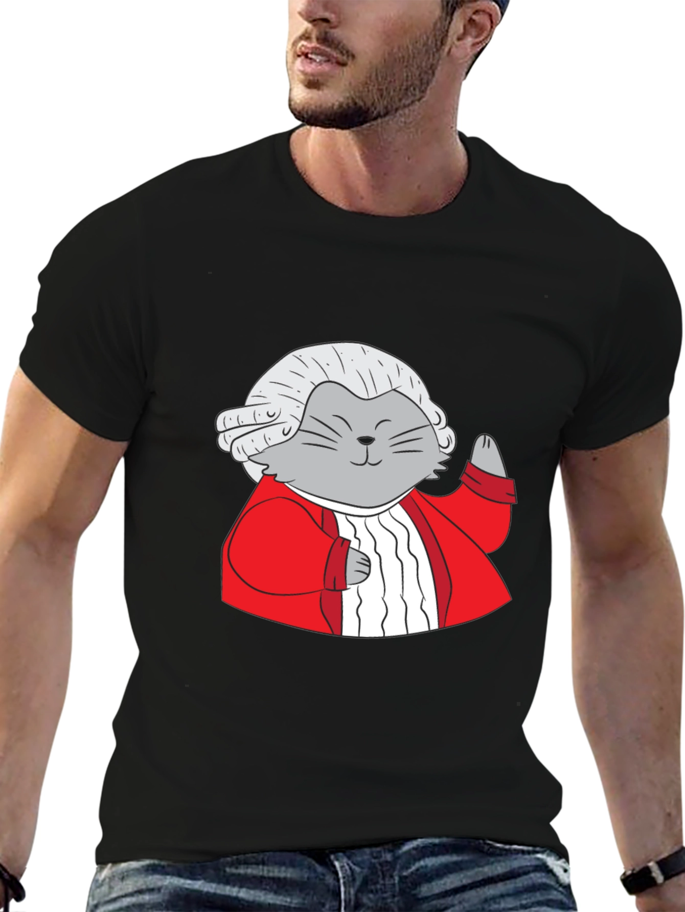Mozart Cat T-Shirt - Unique Graphic Tee