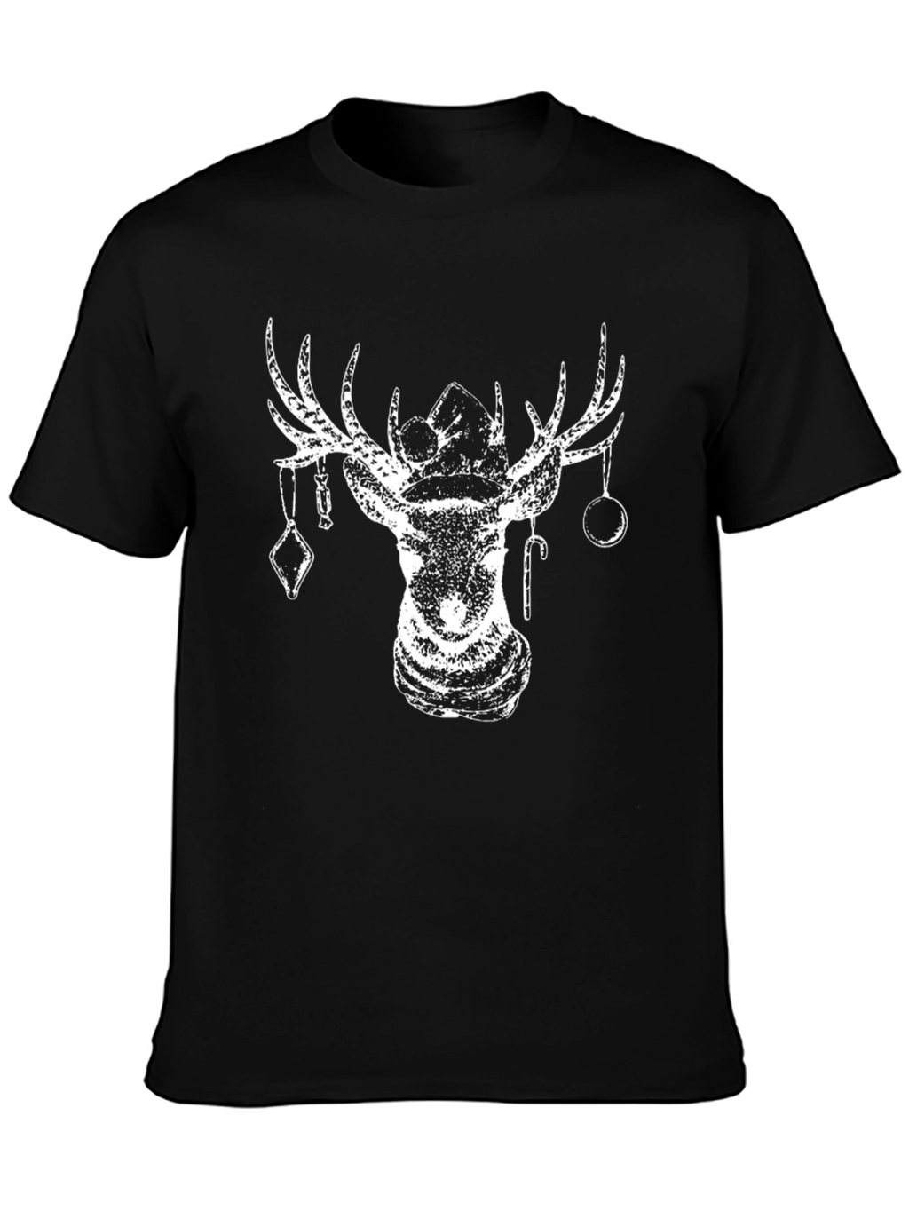 Festive Deer Graphic Tee - Holiday Season Apparel