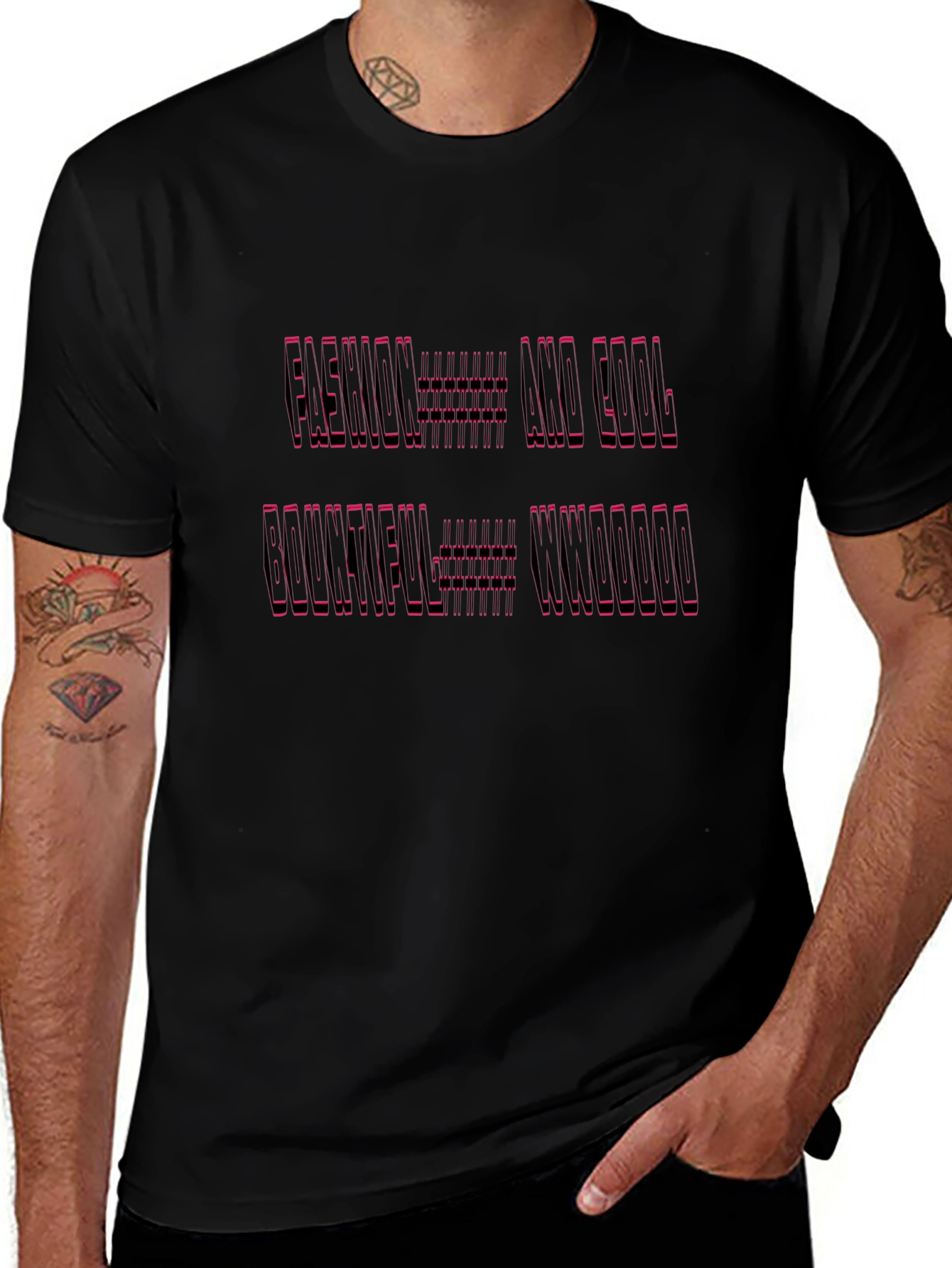Modern Graphic Print Tee - Black