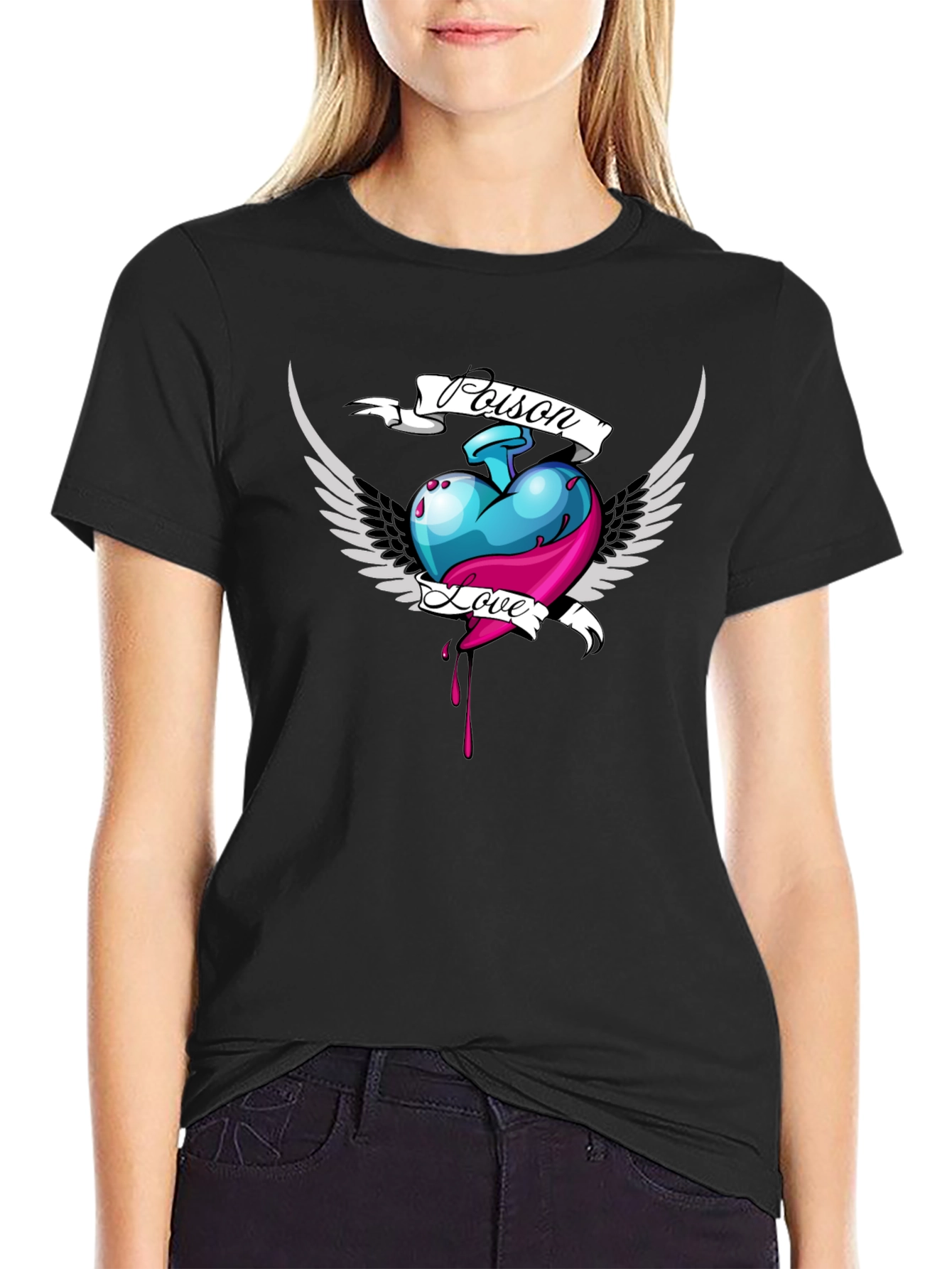 Poison Love Heart Graphic T-Shirt