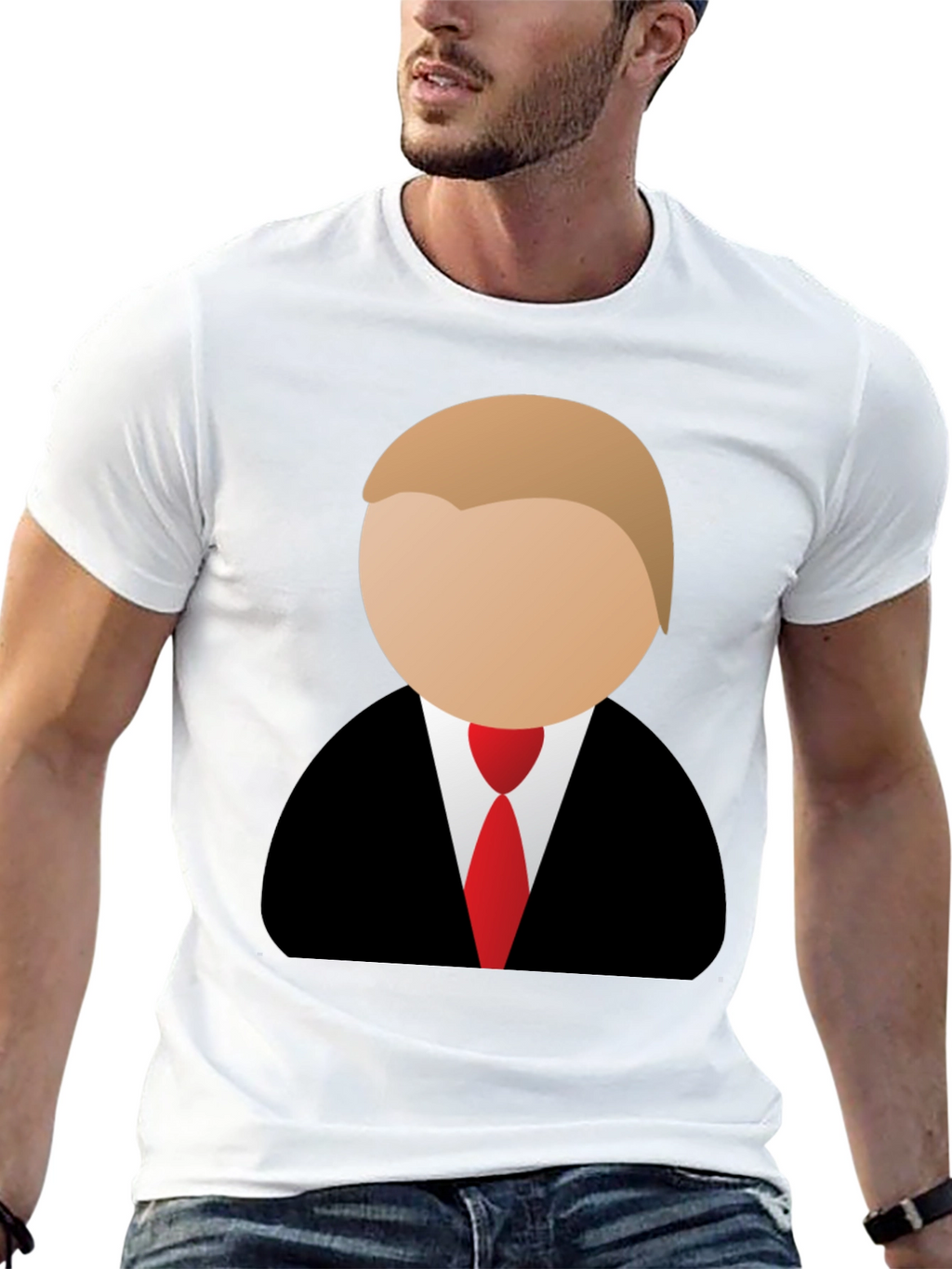 Trump Cartoon Graphic Tee - Black