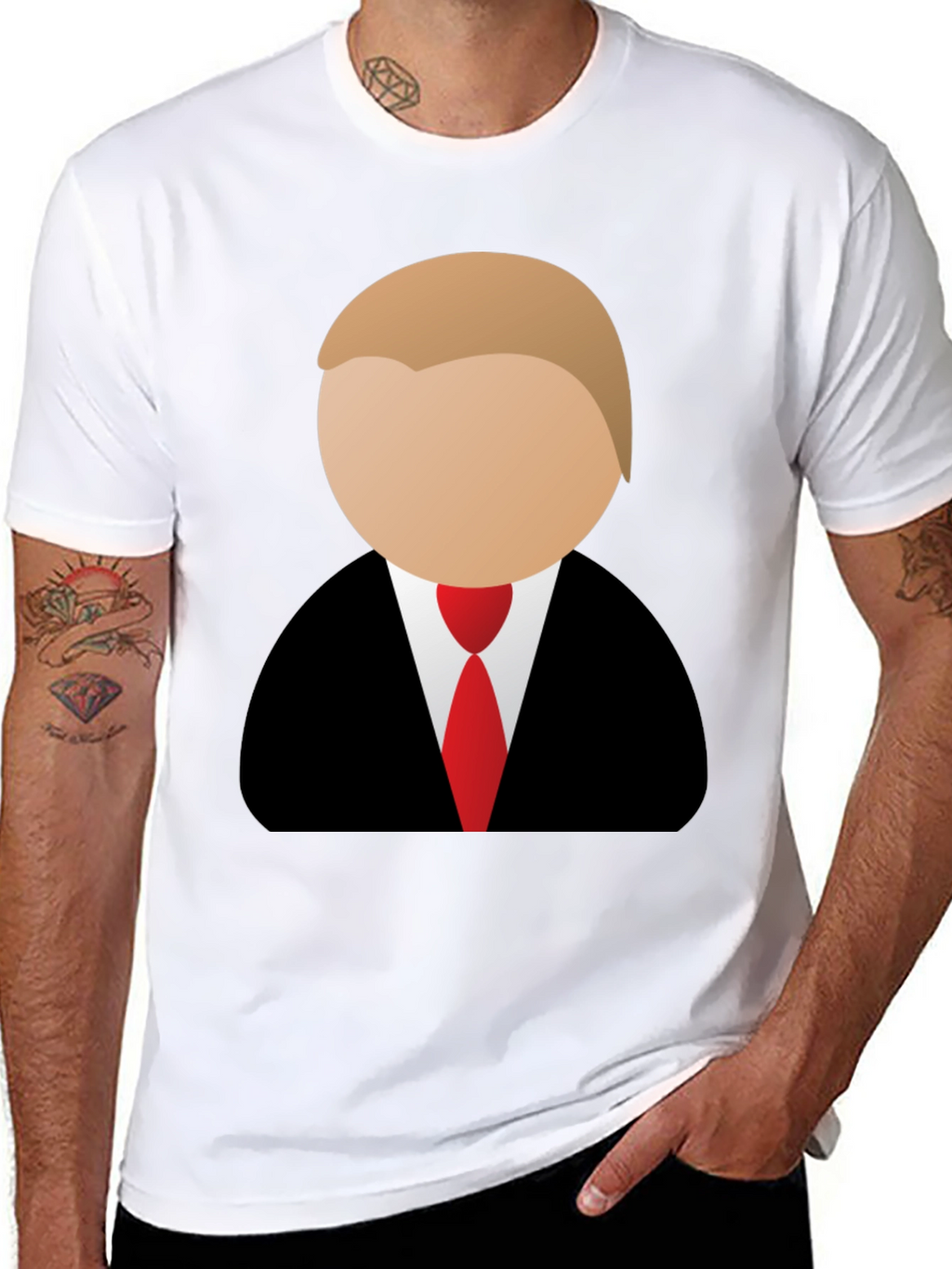 Trump Cartoon Graphic Tee - Black