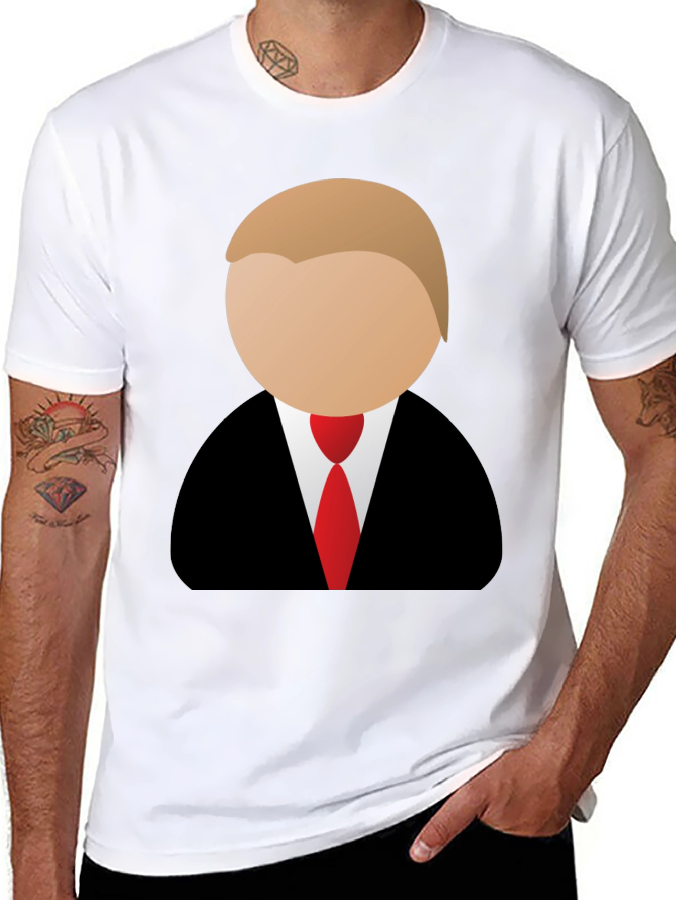 Trump Cartoon Graphic Tee - Black