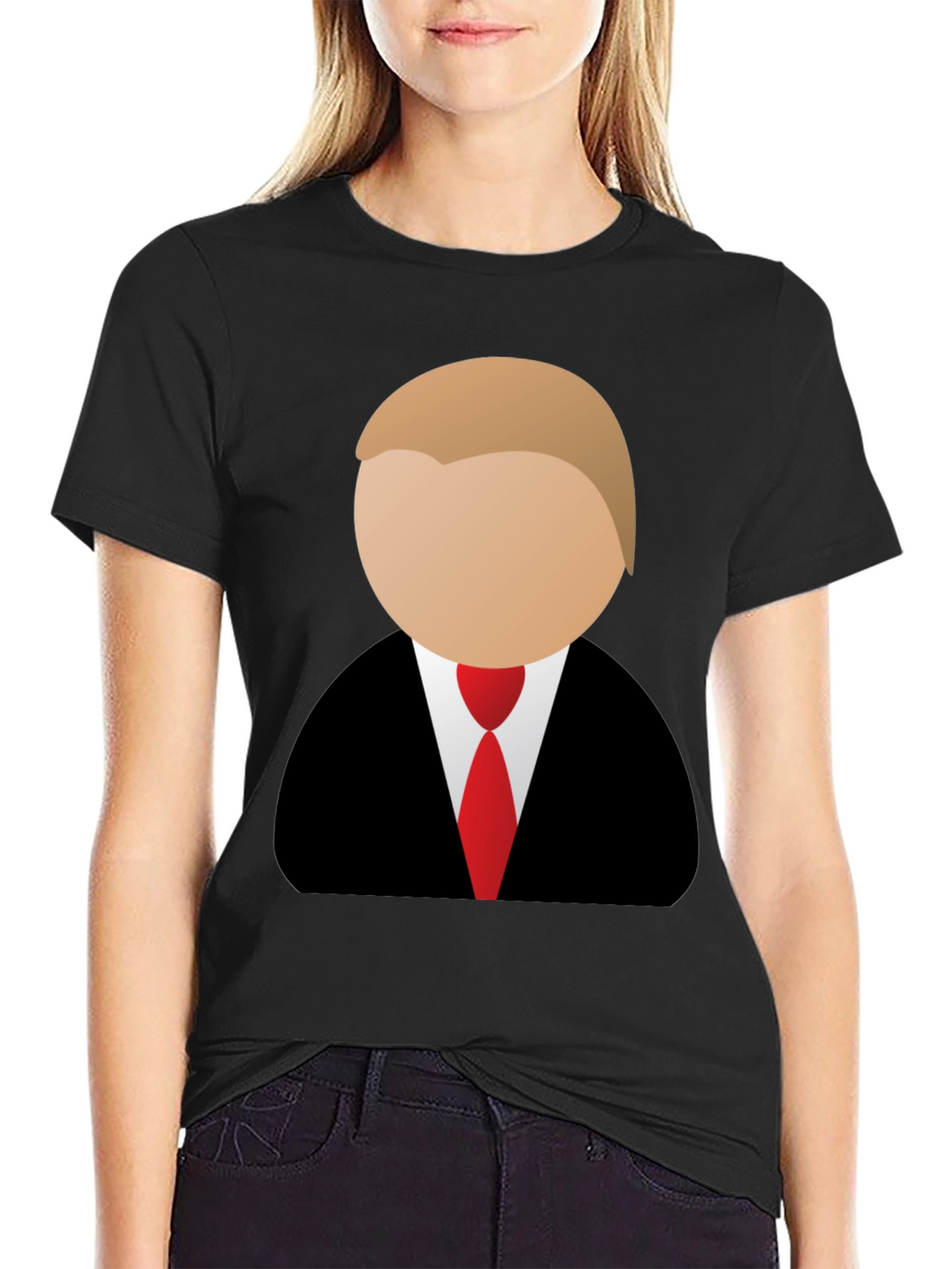 Trump Cartoon Graphic Tee - Black