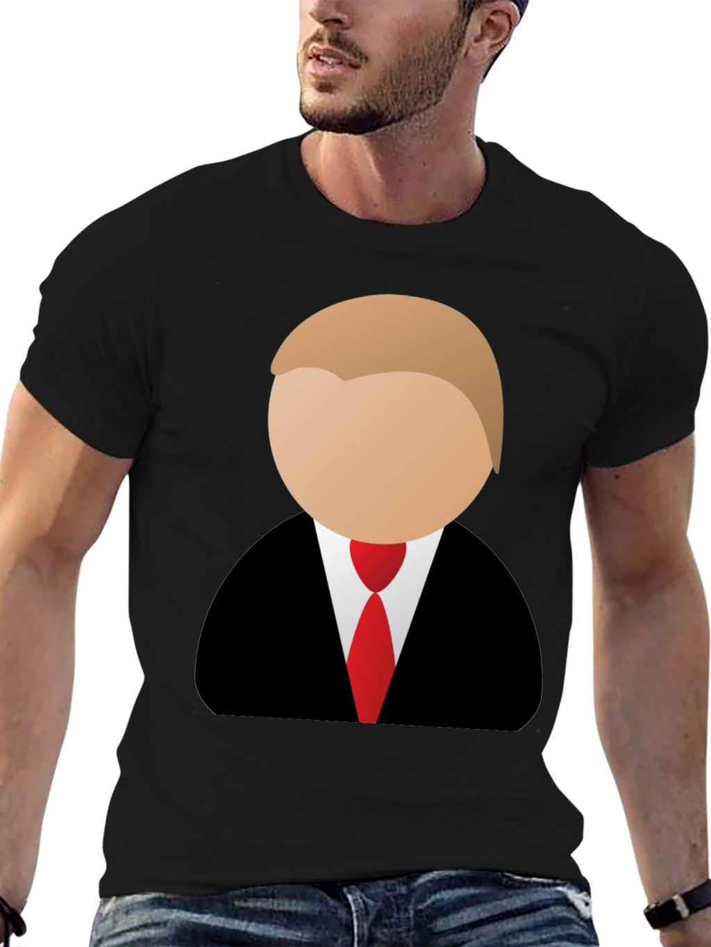 Trump Cartoon Graphic Tee - Black