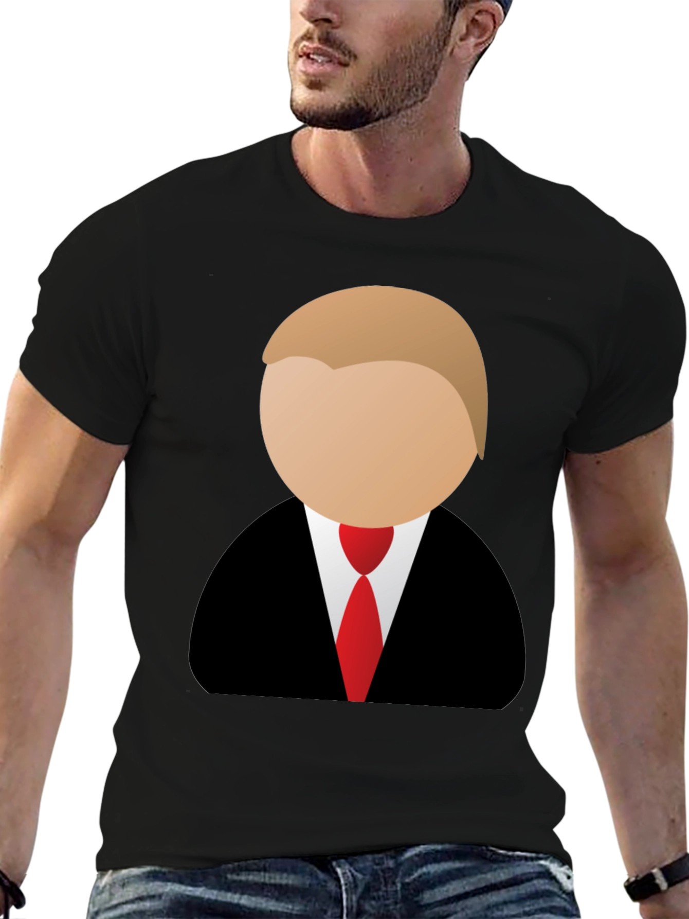 Trump Cartoon Graphic Tee - Black