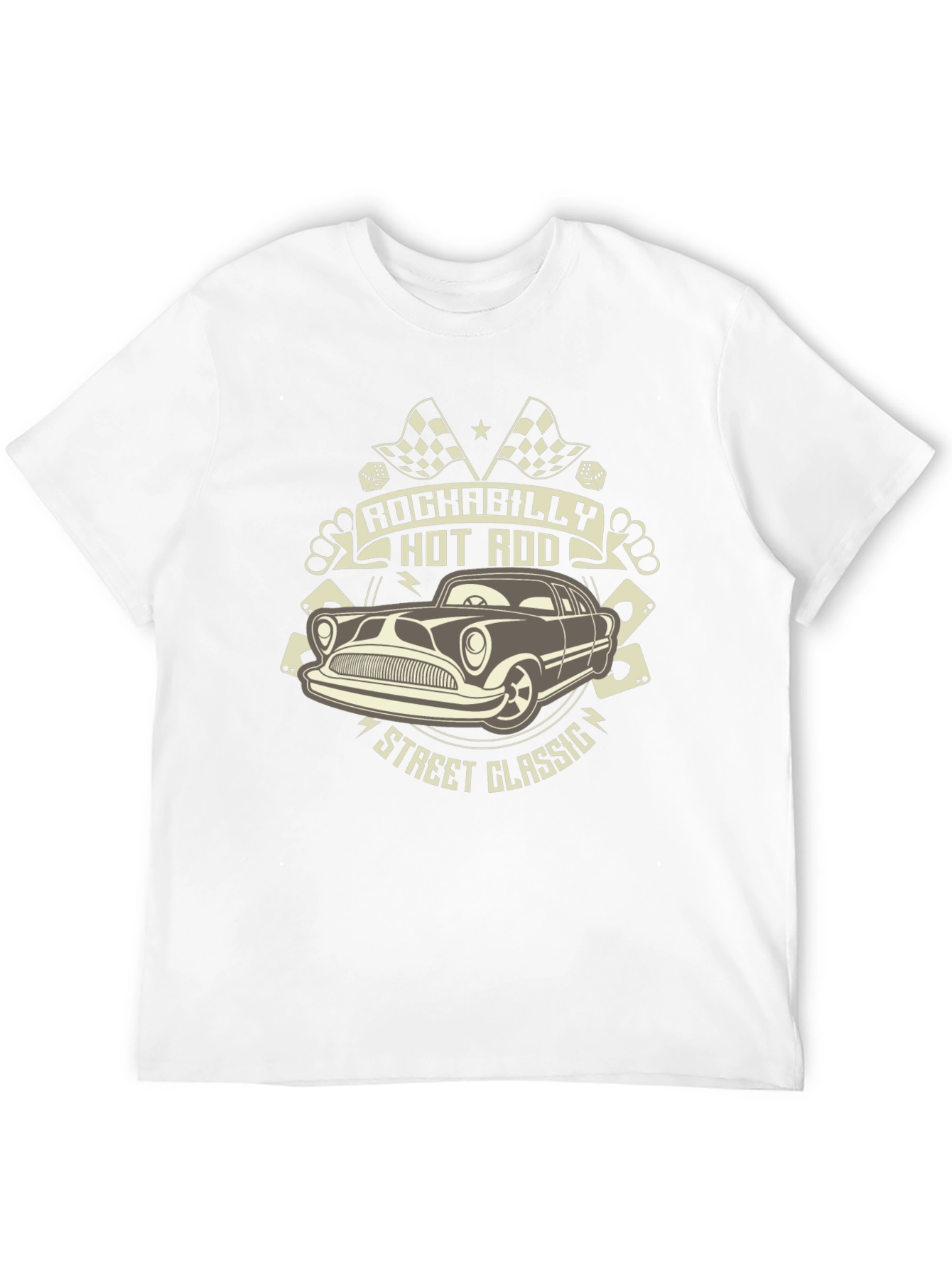 Rockabilly Hot Rod Classic Car Black T-Shirt