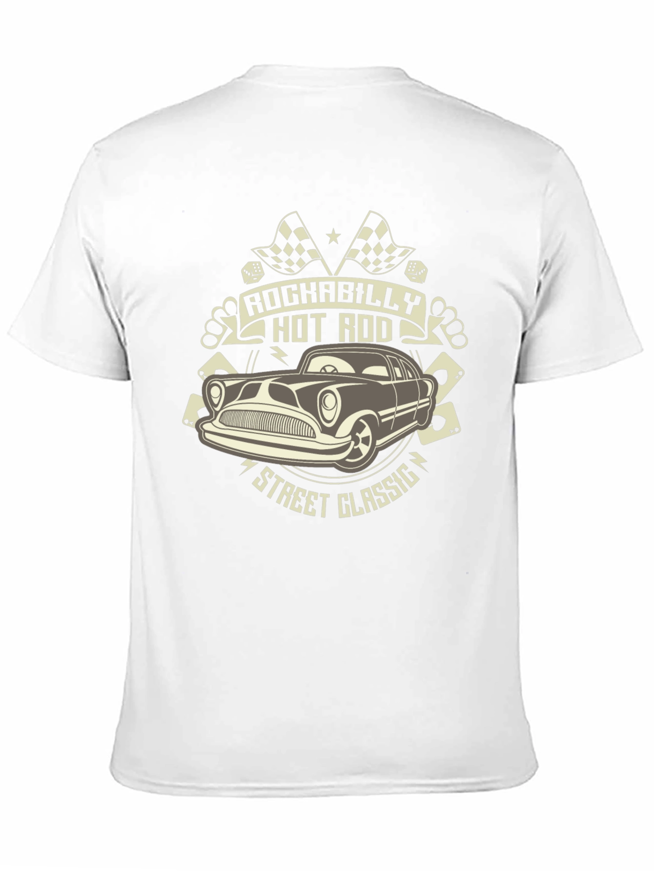 Rockabilly Hot Rod Classic Car Black T-Shirt