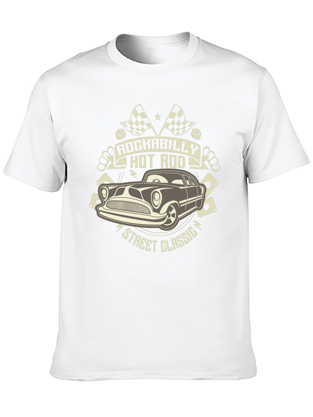 Rockabilly Hot Rod Classic Car Black T-Shirt