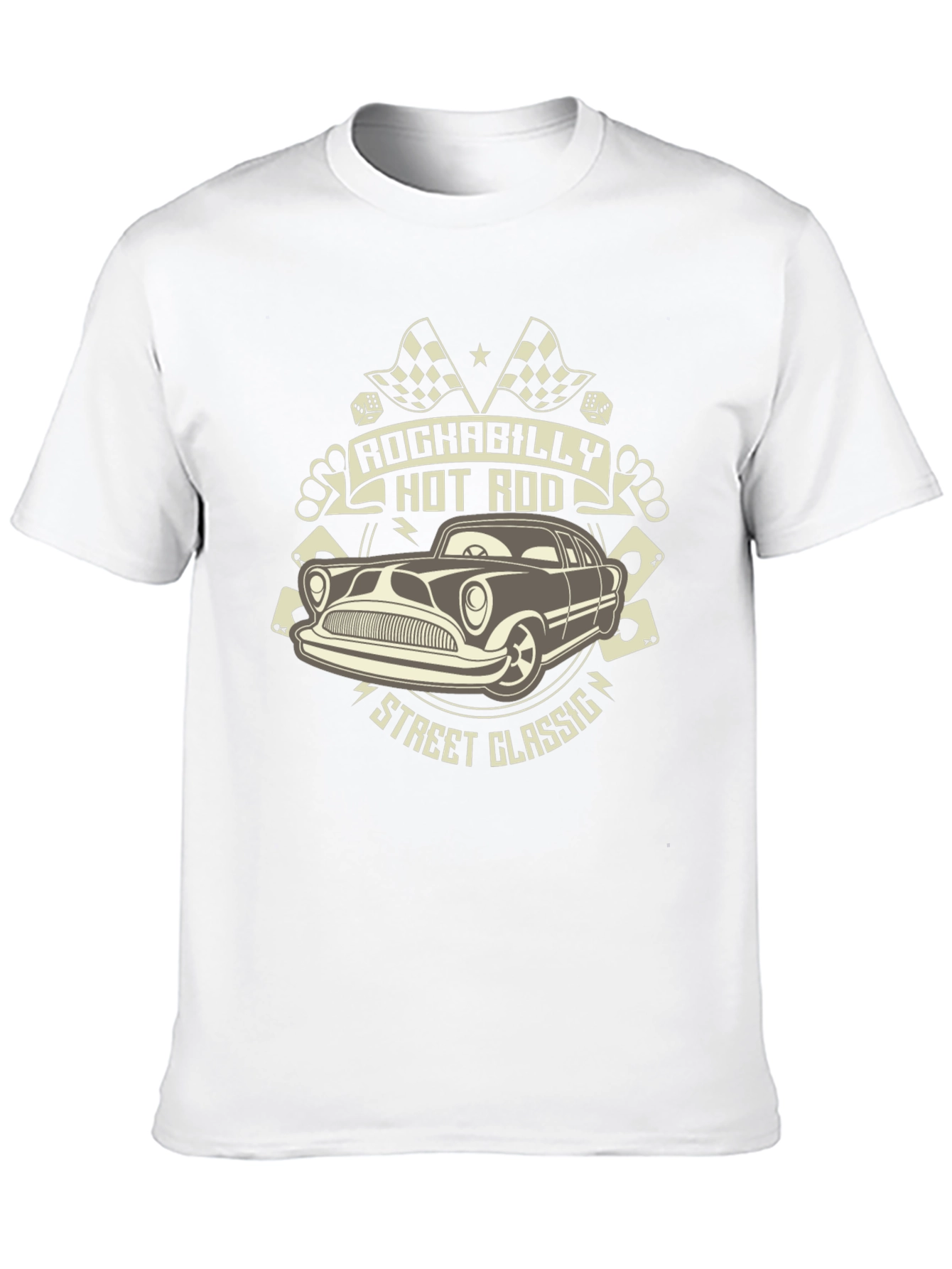 Rockabilly Hot Rod Classic Car Black T-Shirt