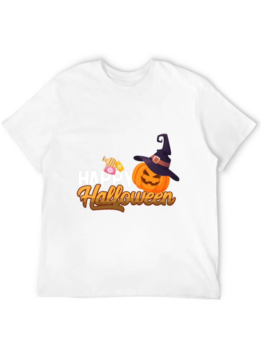 Happy Halloween T-Shirt - Pumpkin & Candy Design