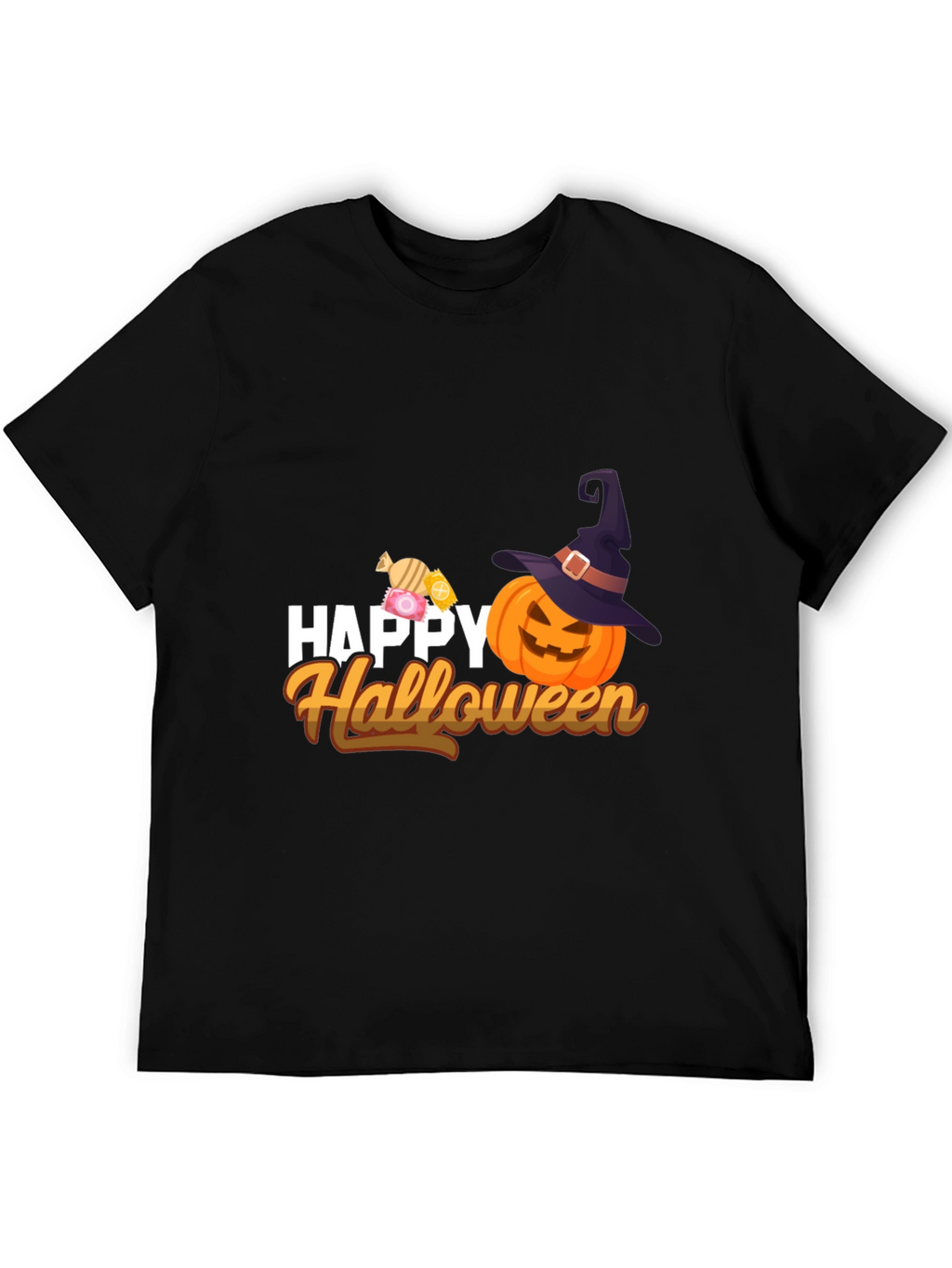Happy Halloween T-Shirt - Pumpkin & Candy Design