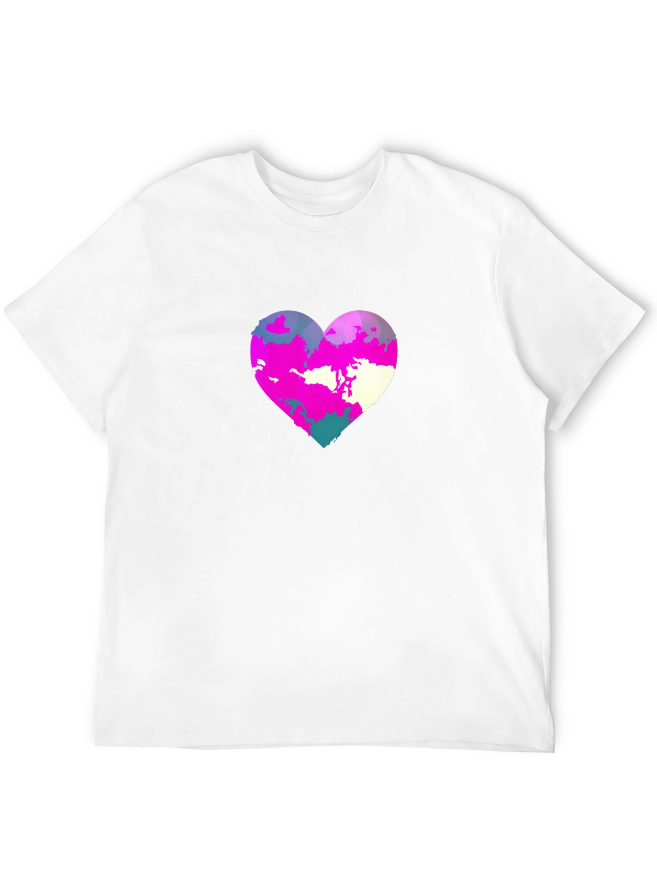 Heart Graphic Print Black Tee