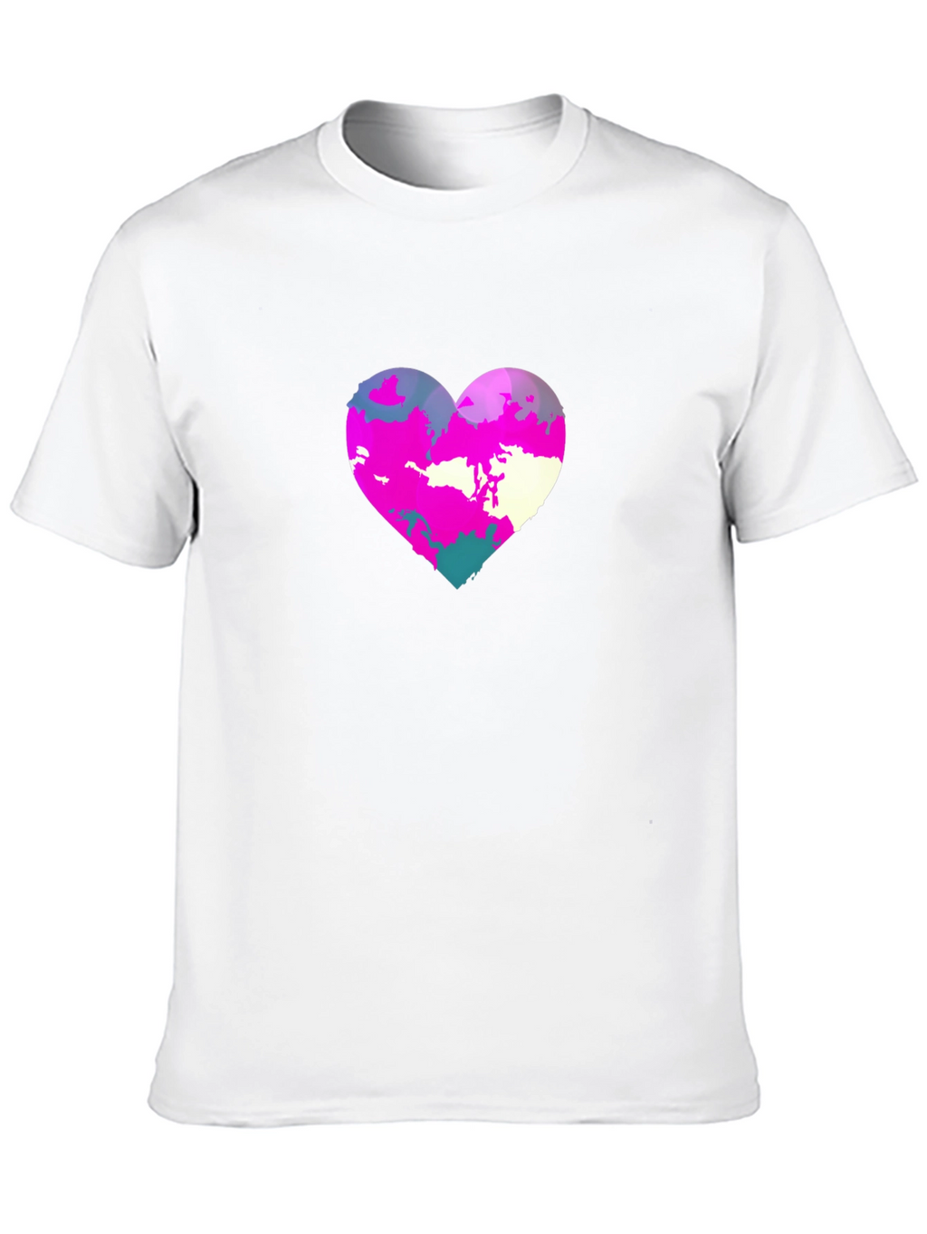 Heart Graphic Print Black Tee