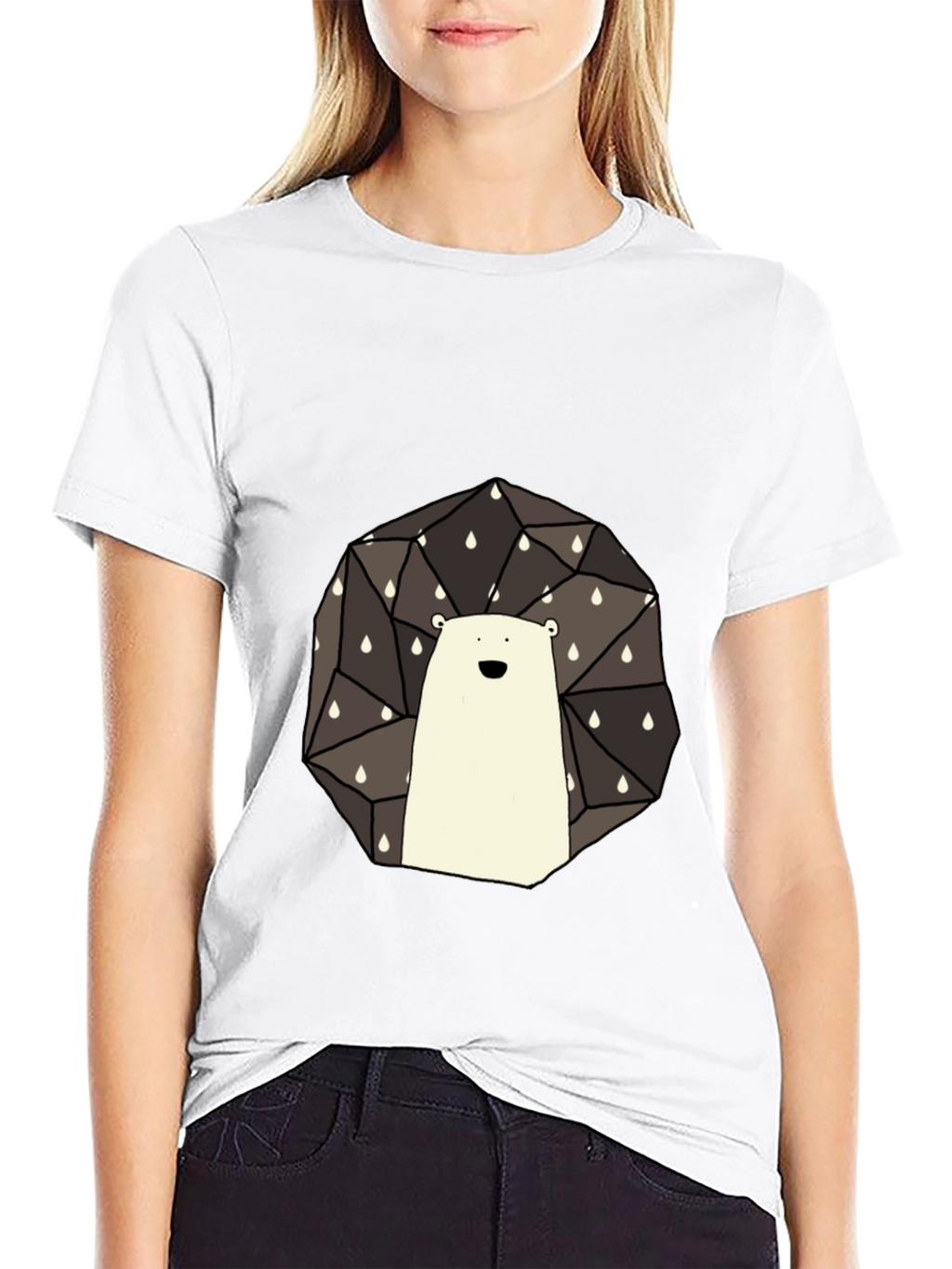 Geometric Hedgehog Graphic Tee - Stylish Black T-Shirt