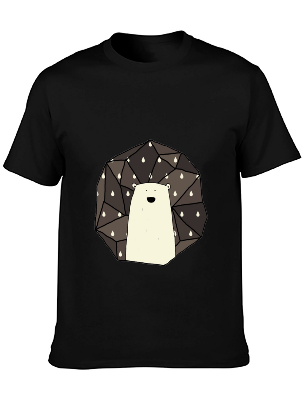 Geometric Hedgehog Graphic Tee - Stylish Black T-Shirt