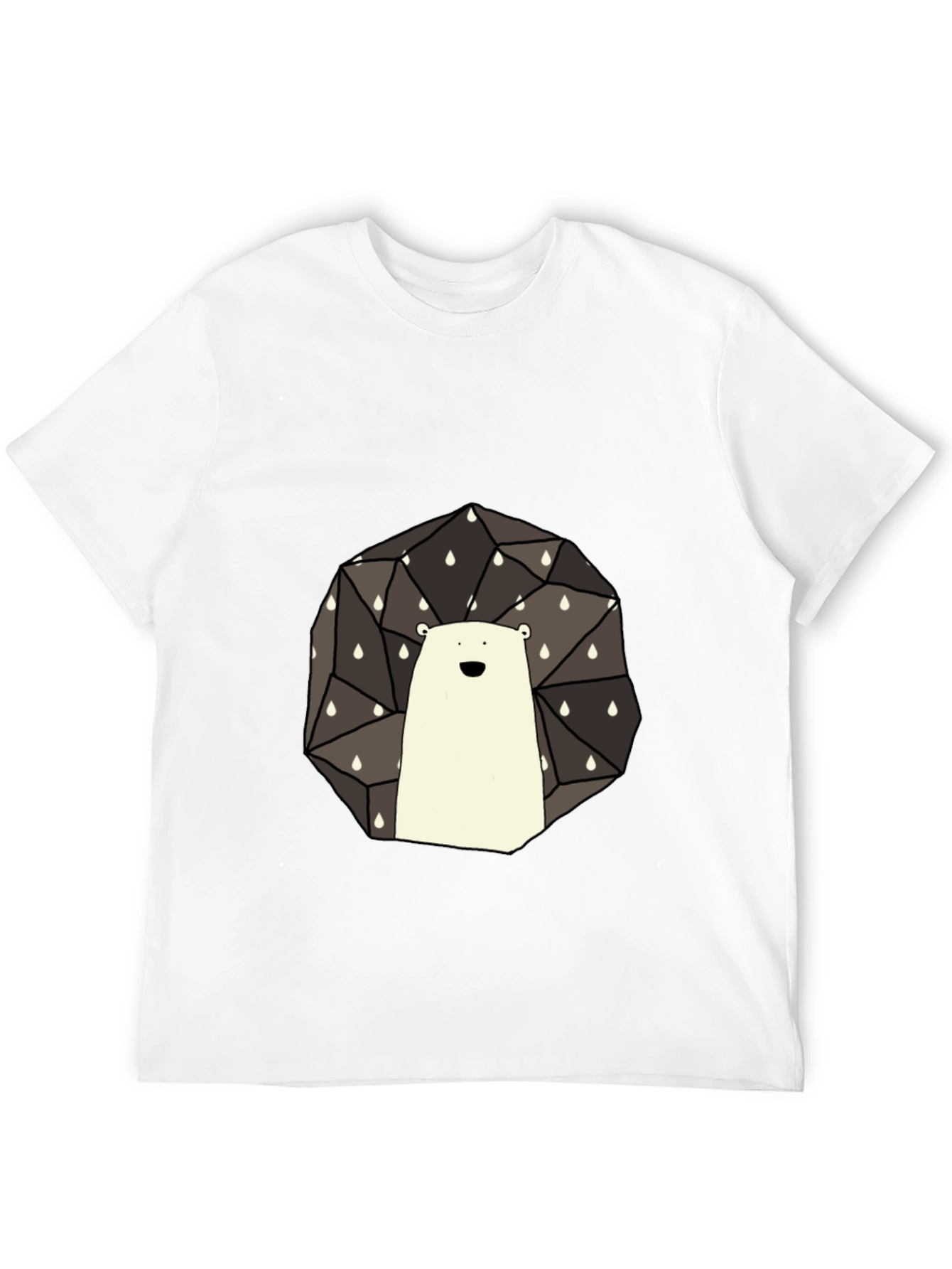 Geometric Hedgehog Graphic Tee - Stylish Black T-Shirt