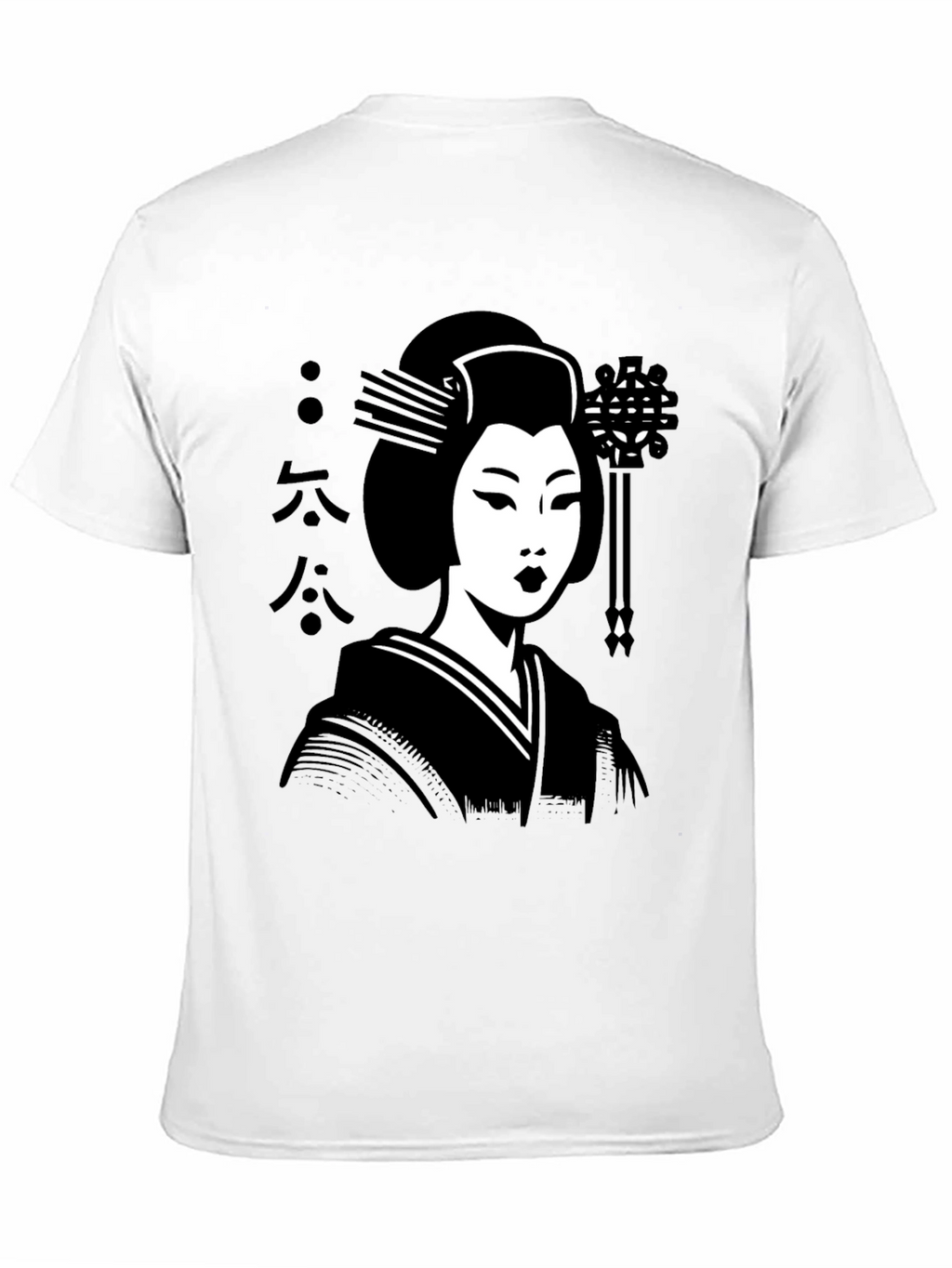 Geisha Graphic Tee - Black Cotton T-Shirt
