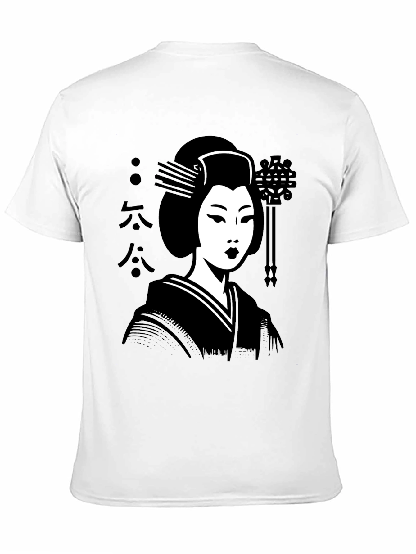Geisha Graphic Tee - Black Cotton T-Shirt