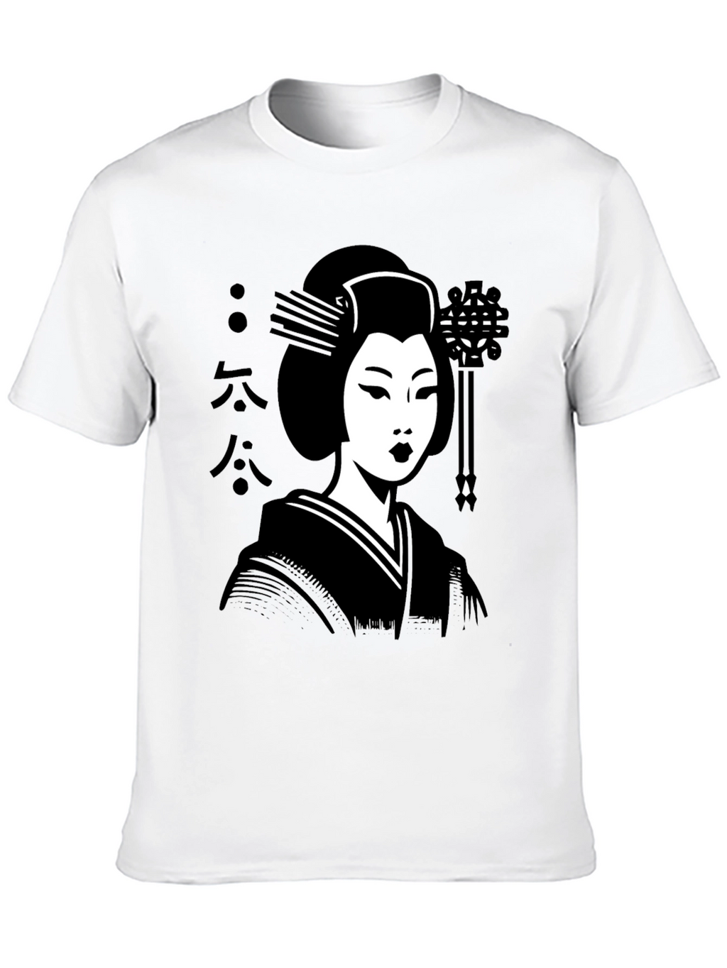 Geisha Graphic Tee - Black Cotton T-Shirt