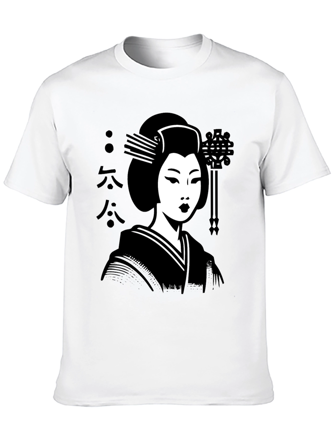 Geisha Graphic Tee - Black Cotton T-Shirt