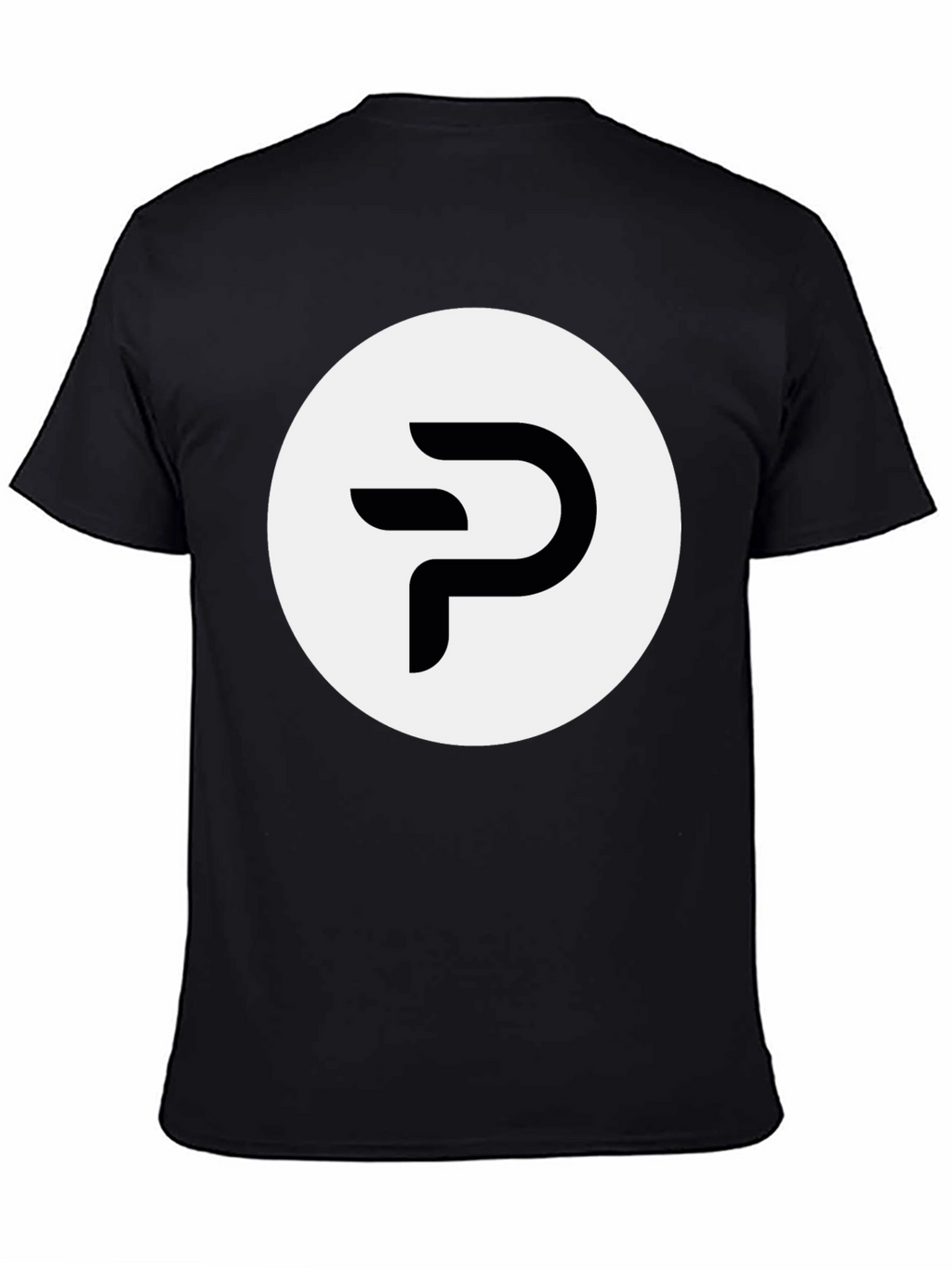 Modern Black Tee with Abstract P Logo