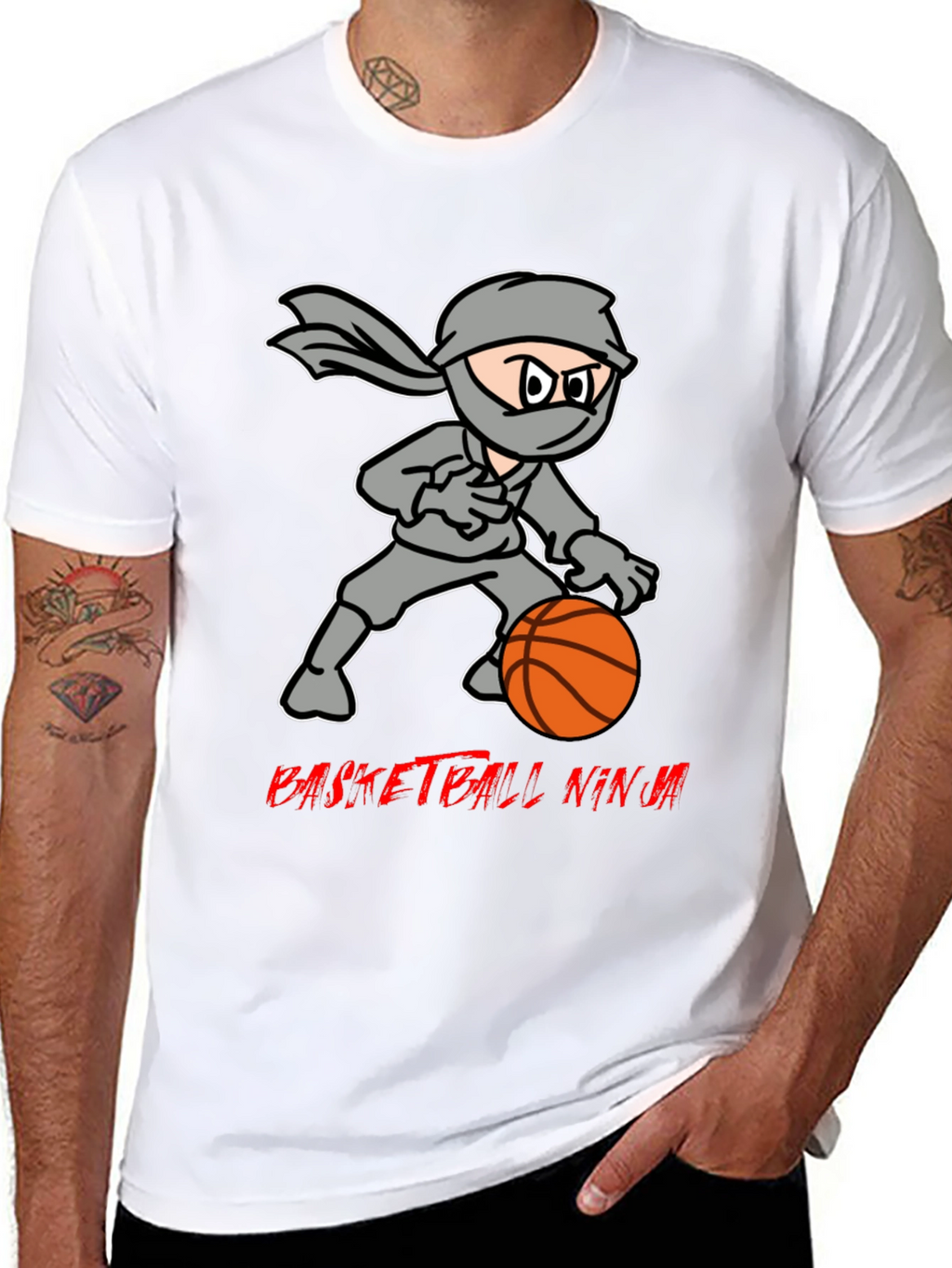 Basketball Ninja T-Shirt - Cool Graphic Tee