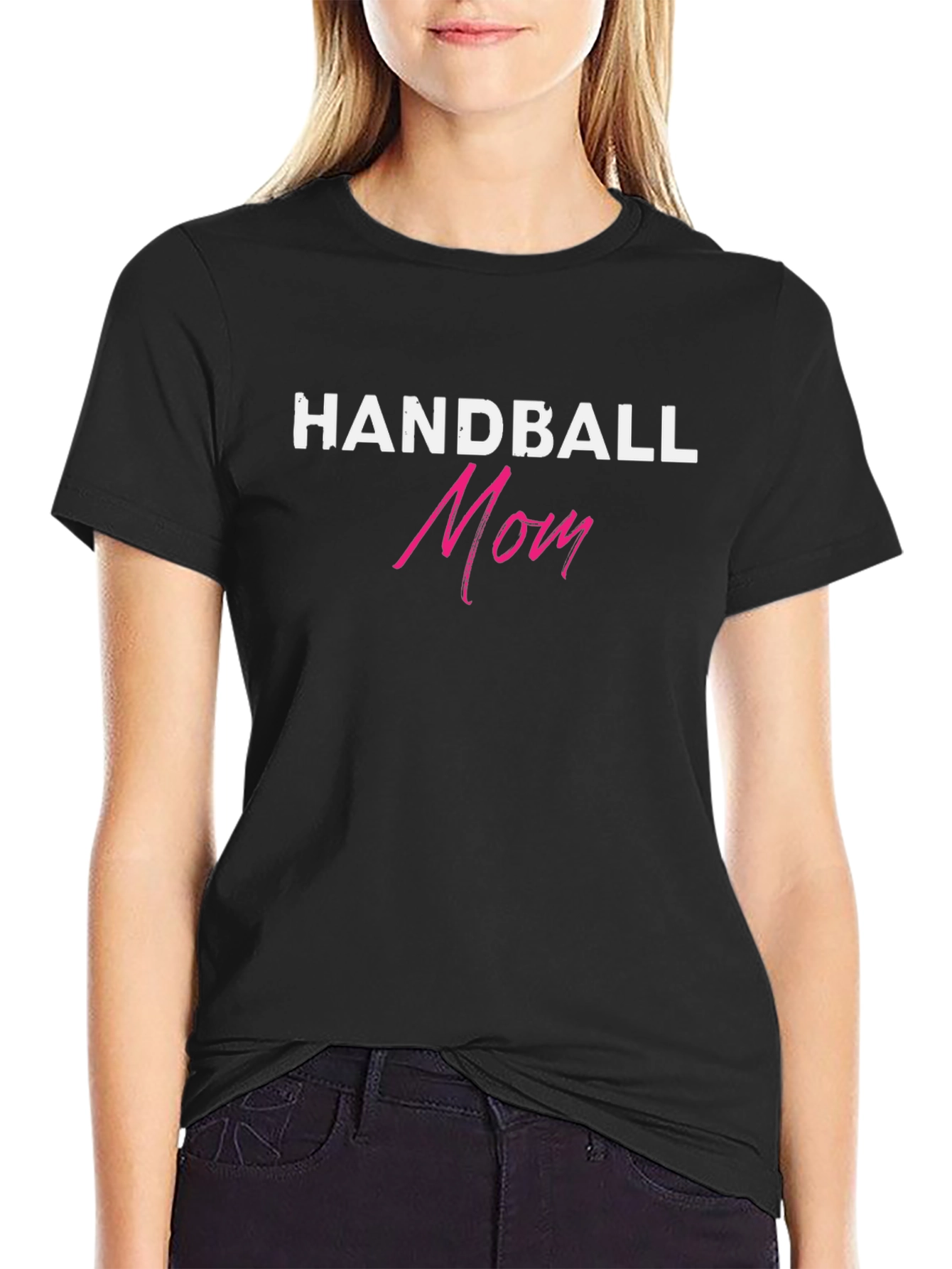 Handball Mom Graphic T-Shirt - Black