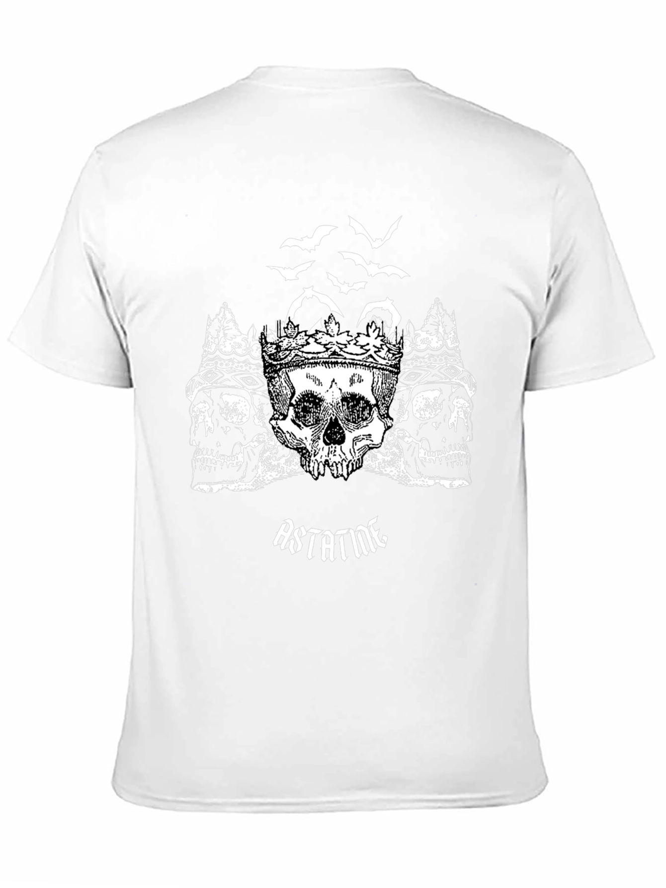 Skull Crown Bats T-Shirt - Rock Band Style Black Tee