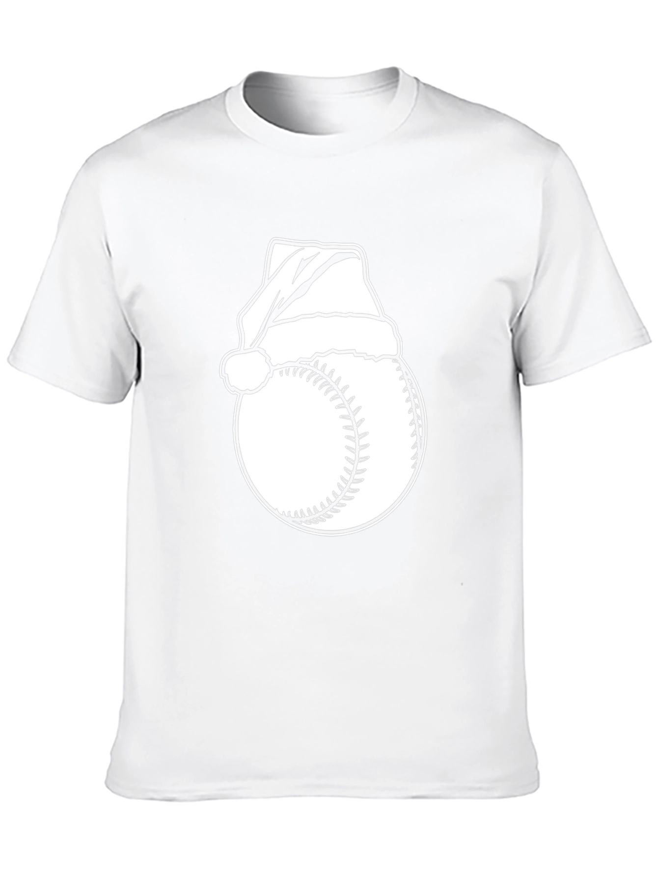 Baseball Santa Hat T-Shirt - Holiday Baseball Tee