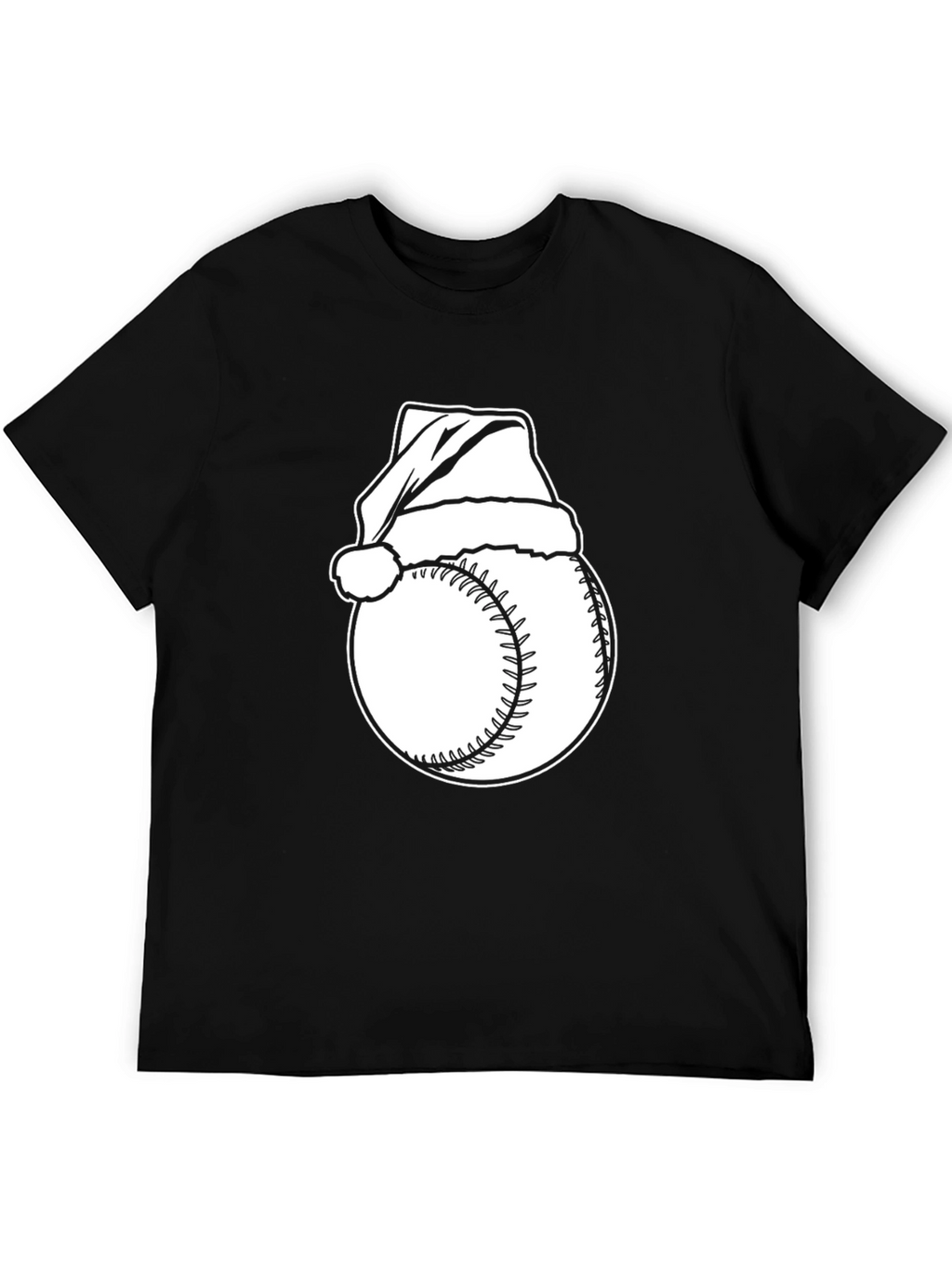 Baseball Santa Hat T-Shirt - Holiday Baseball Tee