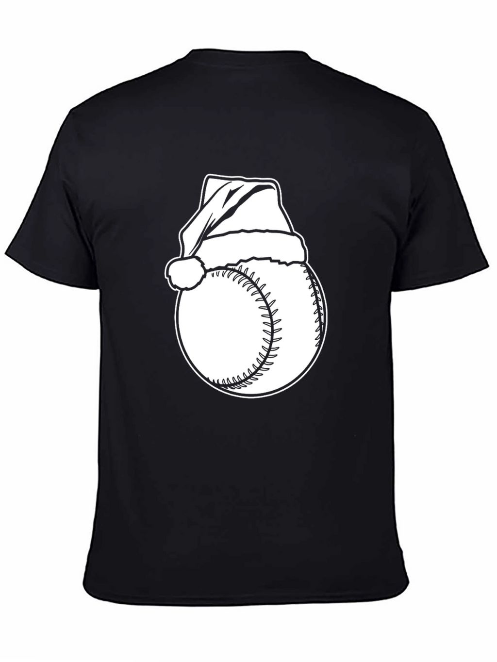 Baseball Santa Hat T-Shirt - Holiday Baseball Tee