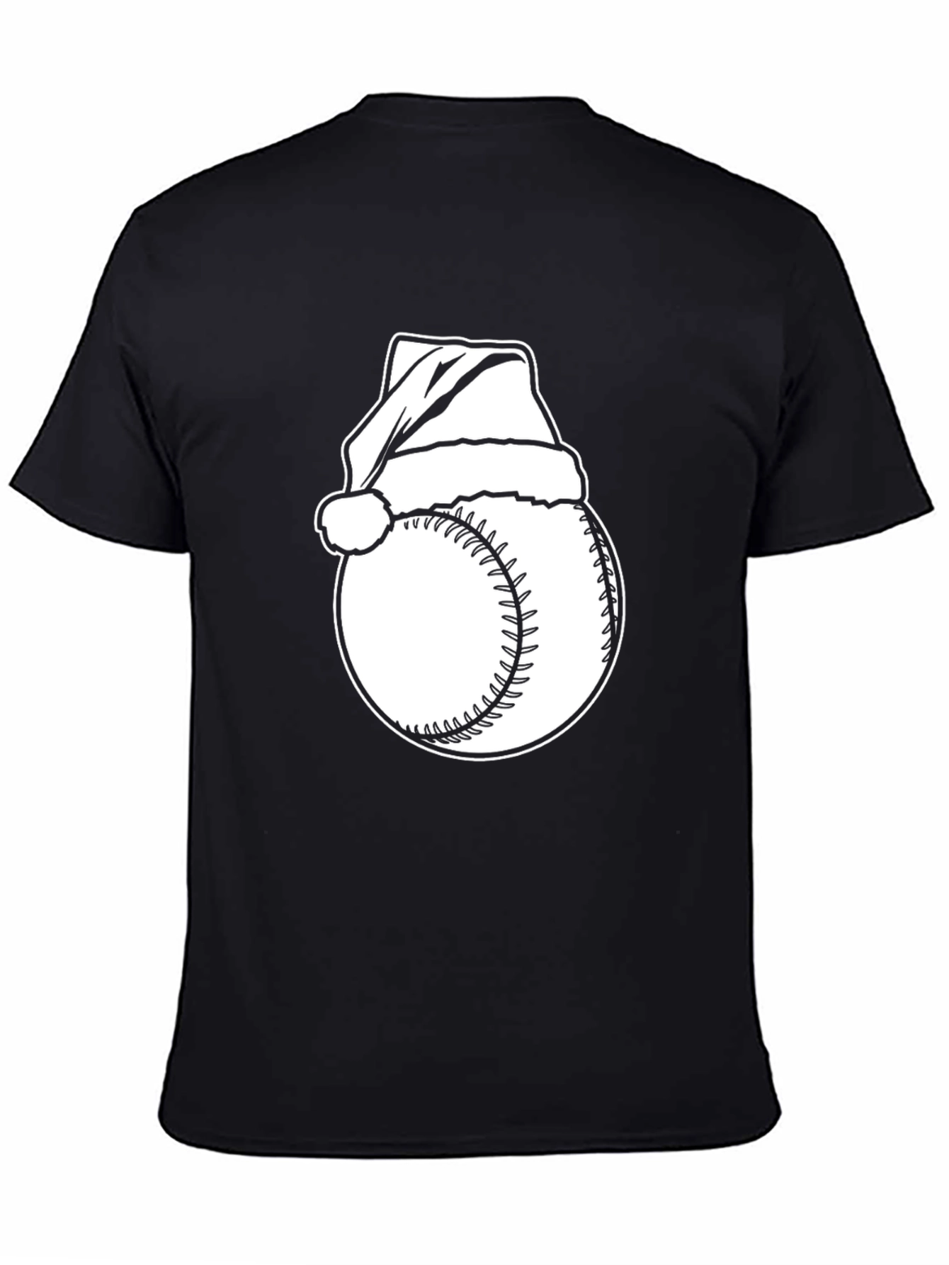 Baseball Santa Hat T-Shirt - Holiday Baseball Tee