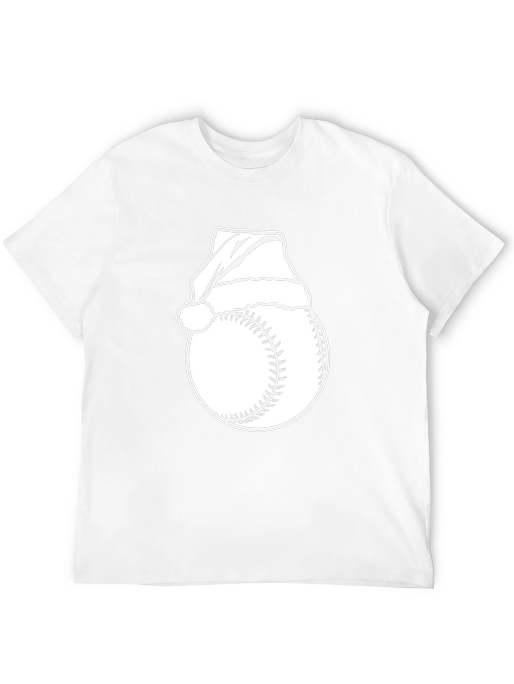 Baseball Santa Hat T-Shirt - Holiday Baseball Tee