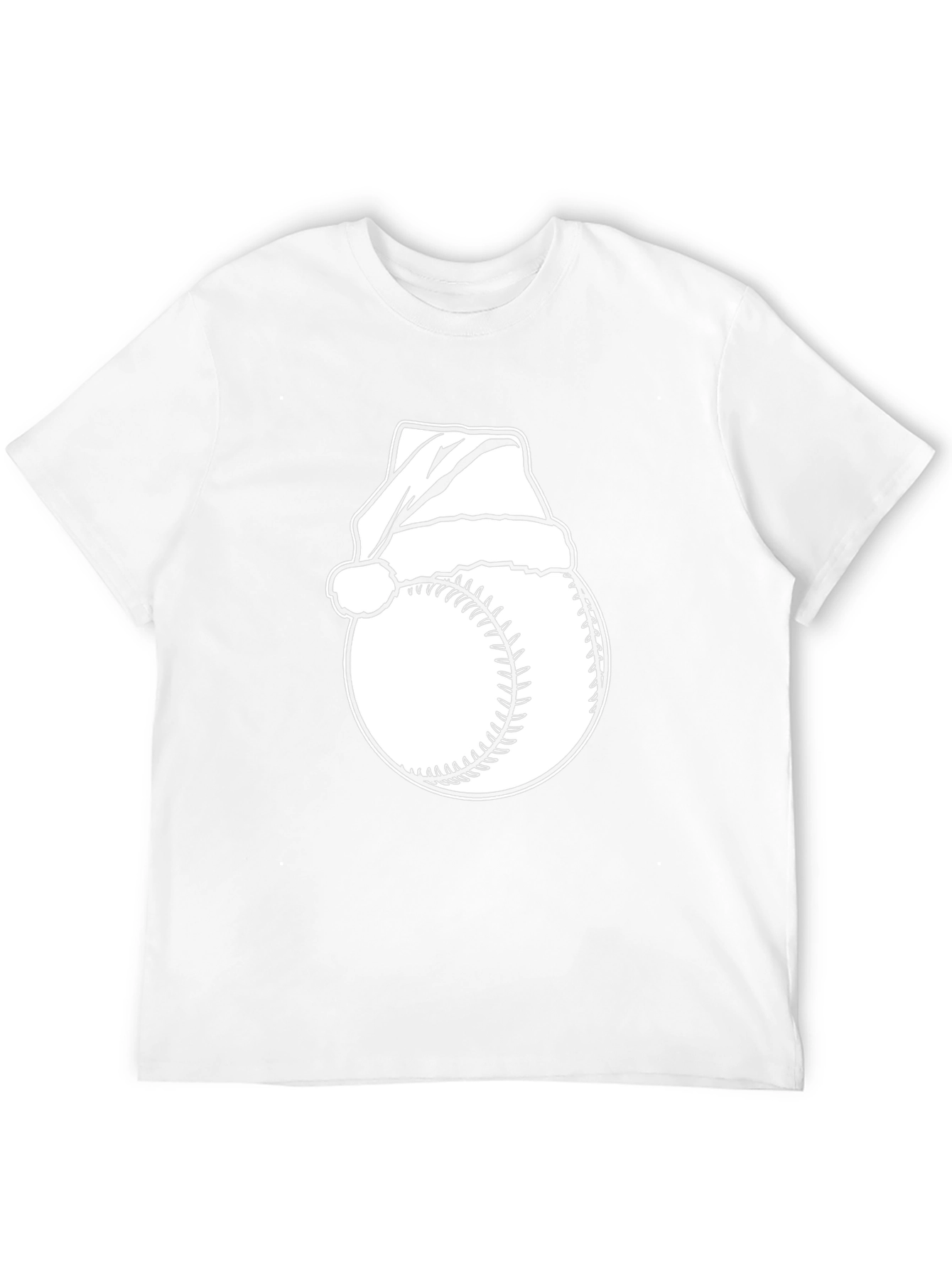 Baseball Santa Hat T-Shirt - Holiday Baseball Tee