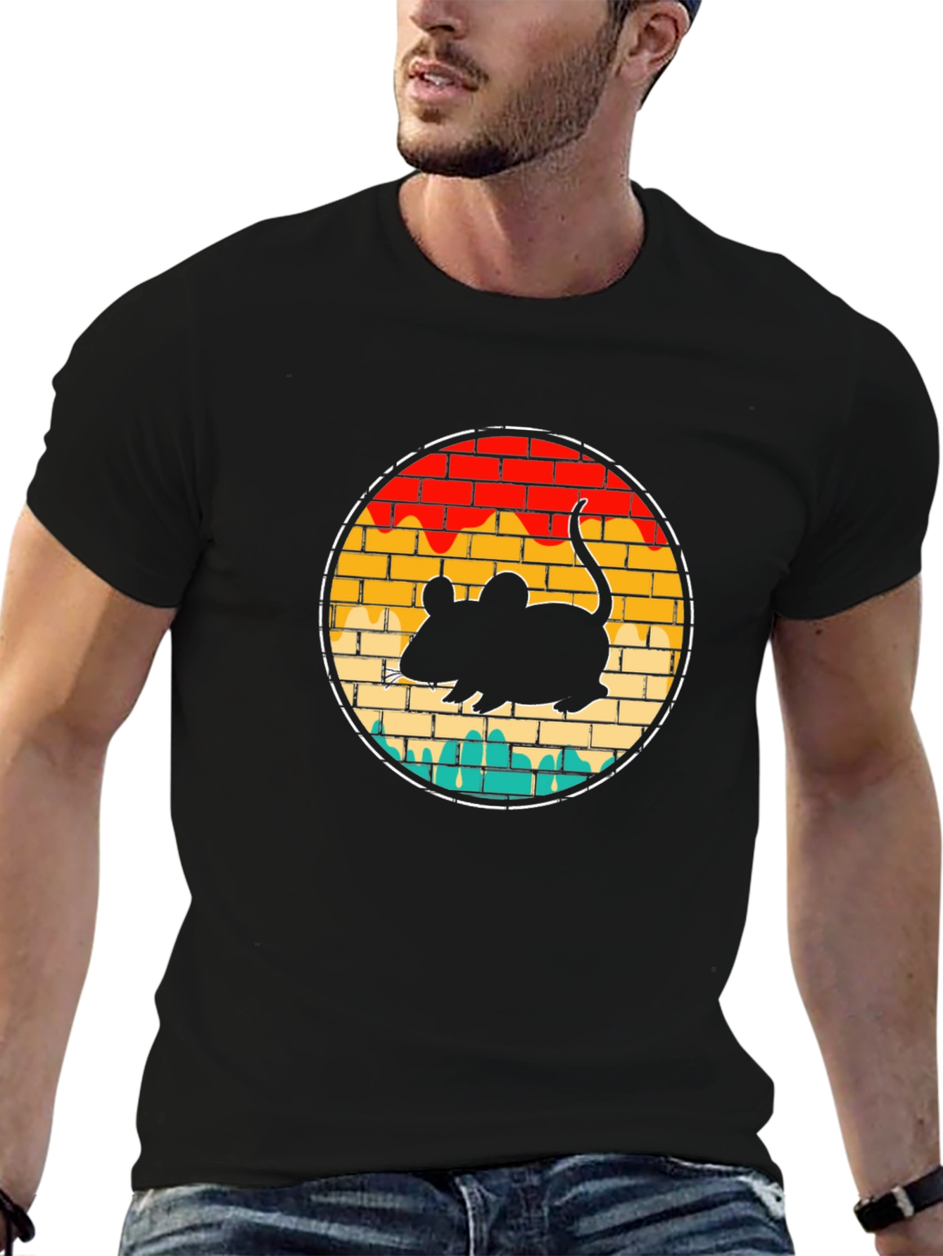Retro Mouse Graphic Tee - Vintage Style