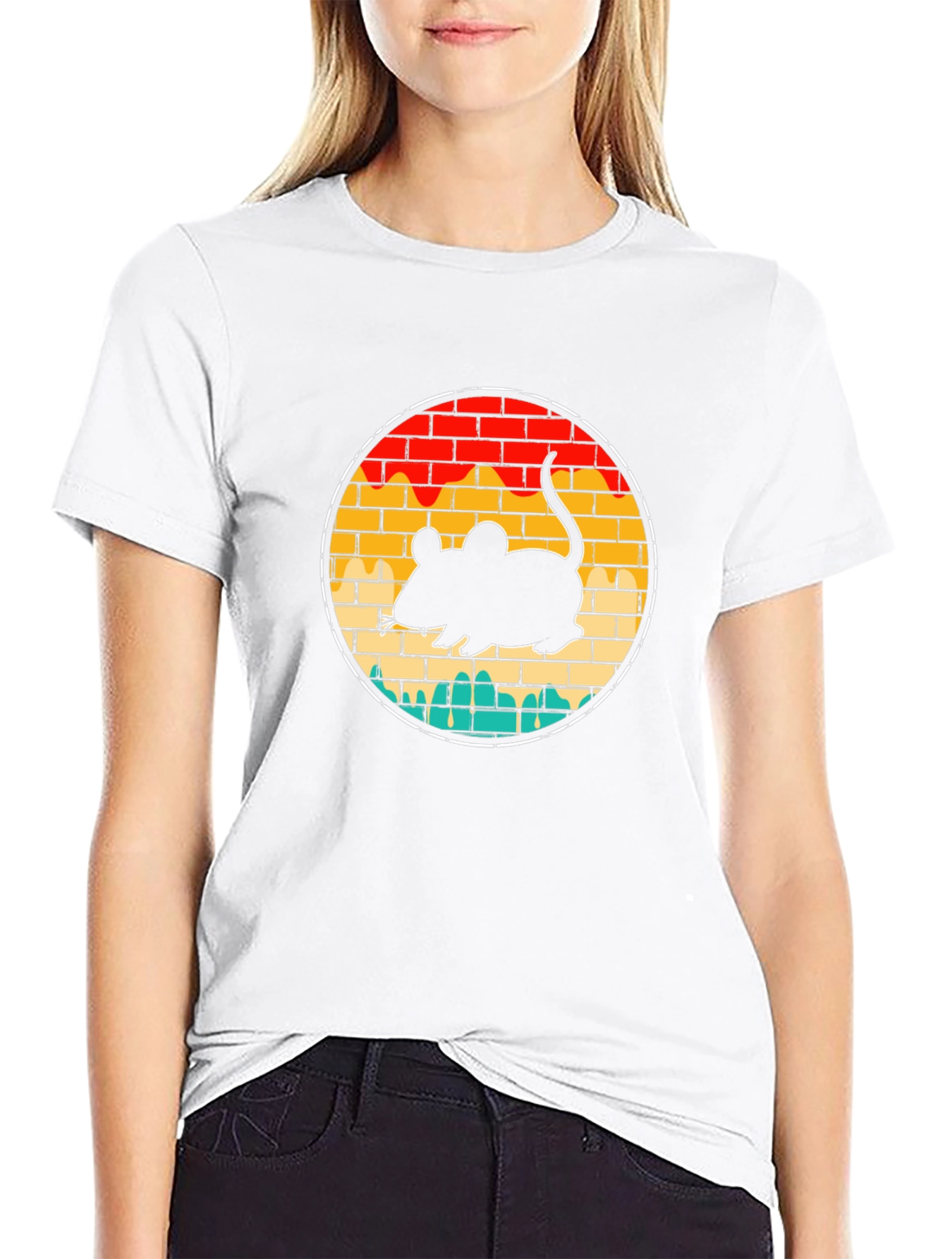 Retro Mouse Graphic Tee - Vintage Style